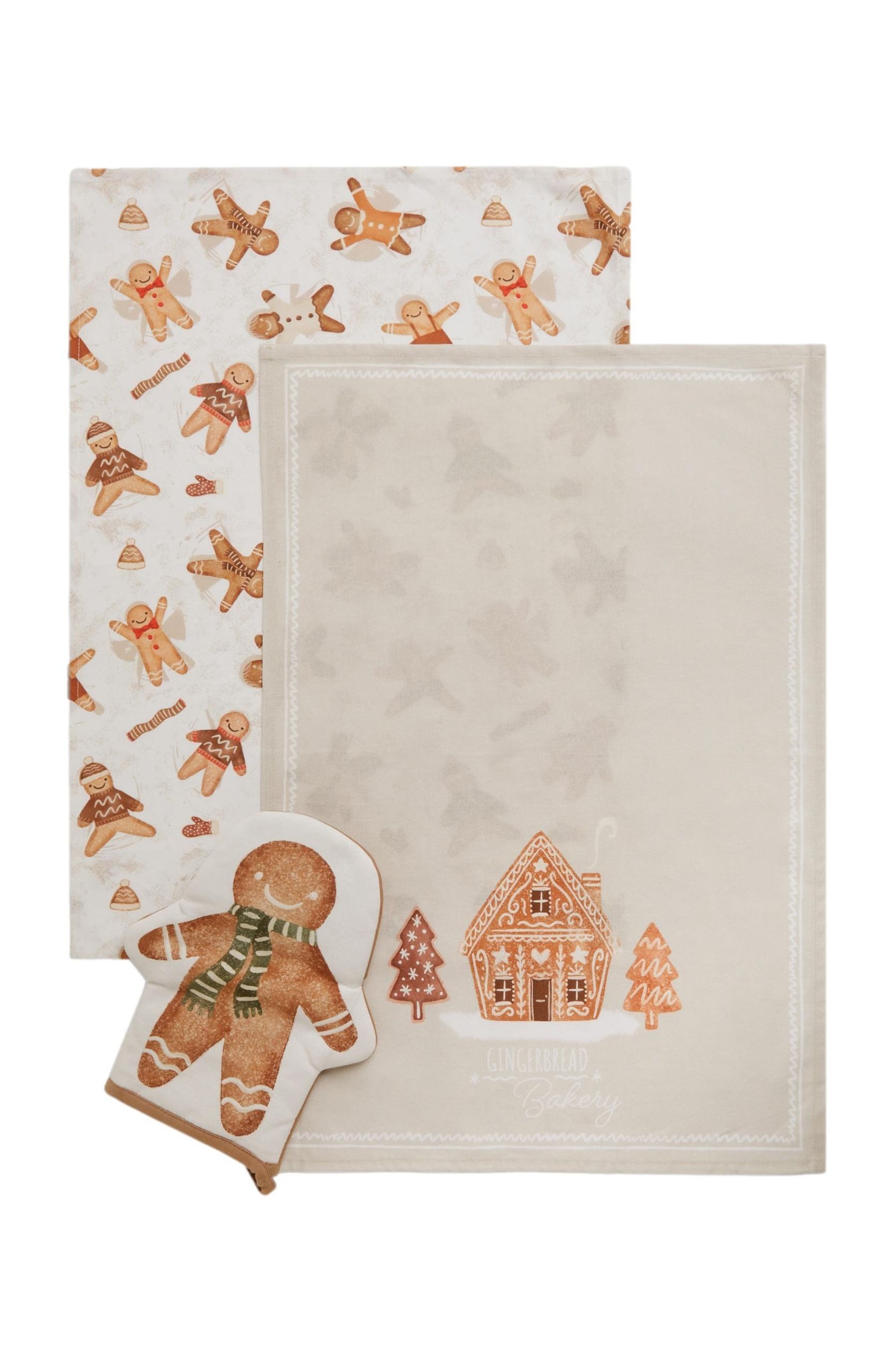 Next Geschirrtuch 3er-Set Ofenhandschuhe und Geschirrtuch, Lebkuchen, (3-tl günstig online kaufen