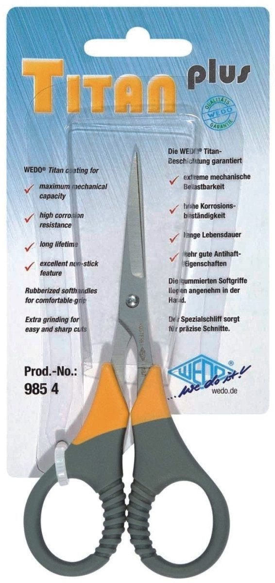 WEDO Papierscheren Schere 11,5 cm grau/gelb