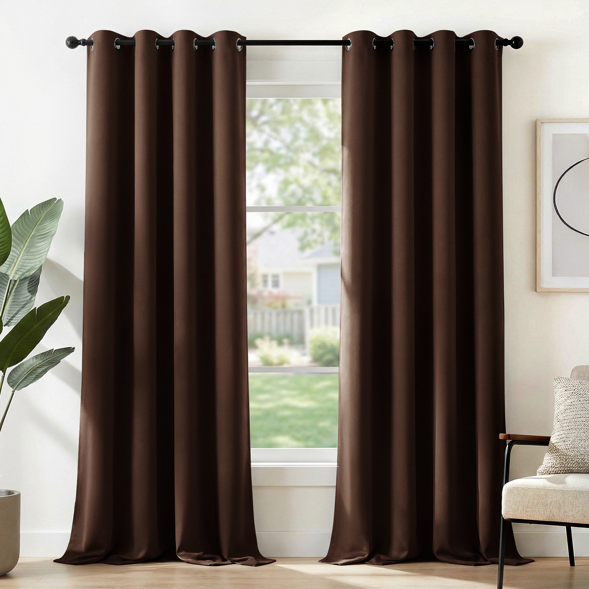 Deconovo Verdunkelungsvorhang Gardinen mit Ösen Blickdichte Vorhang Kälteschutz Schlafzimmer 2er Set, Blackout Curtain einfarbig Thermo Vorhang Verdunkelung Wärmeisolierend