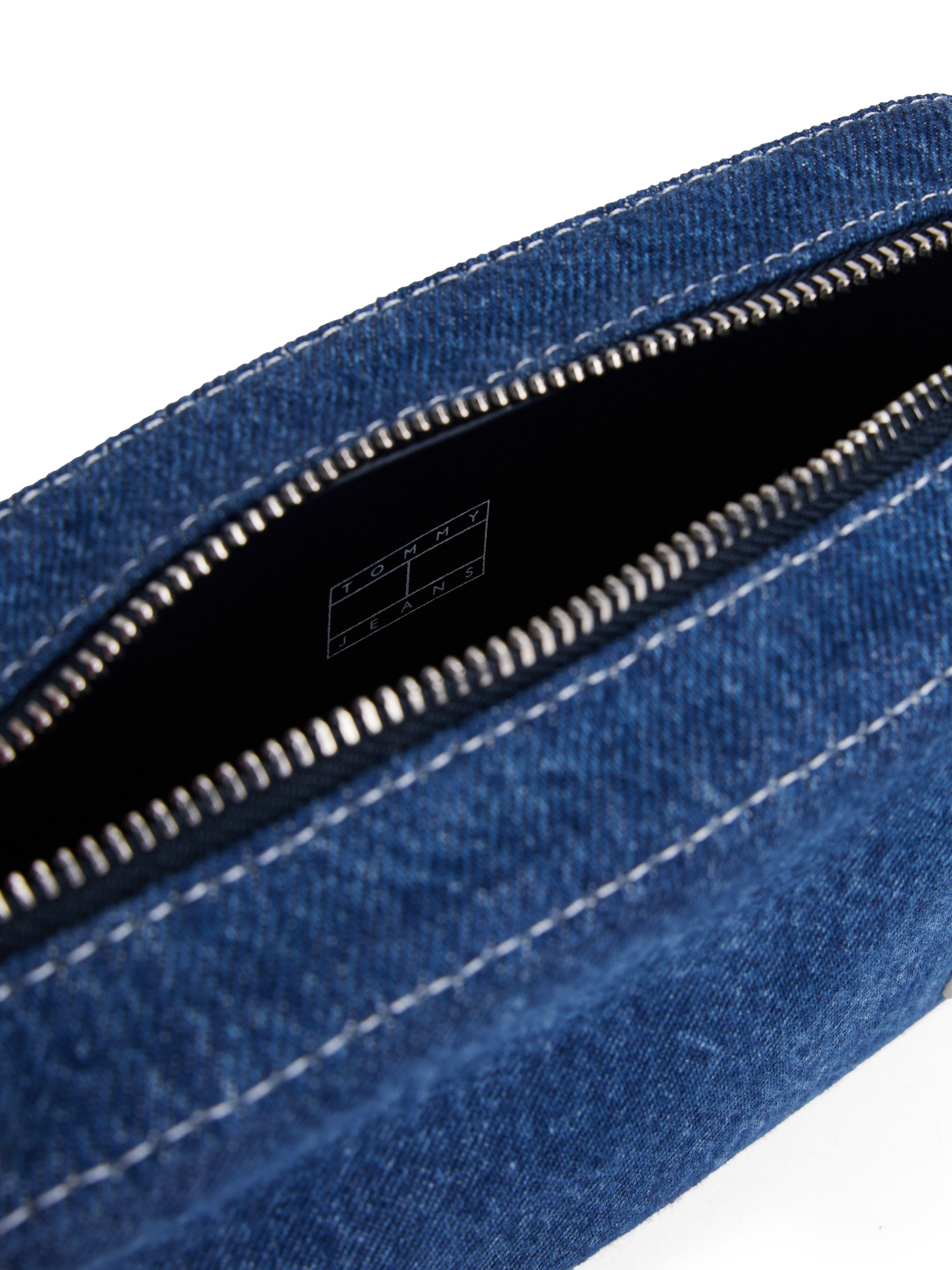 Tommy Jeans Mini Bag TJW COOL DENIM CAMERA BAG, Damen Schultertasche, Minibag, Umhängetasche mit Logoflagge