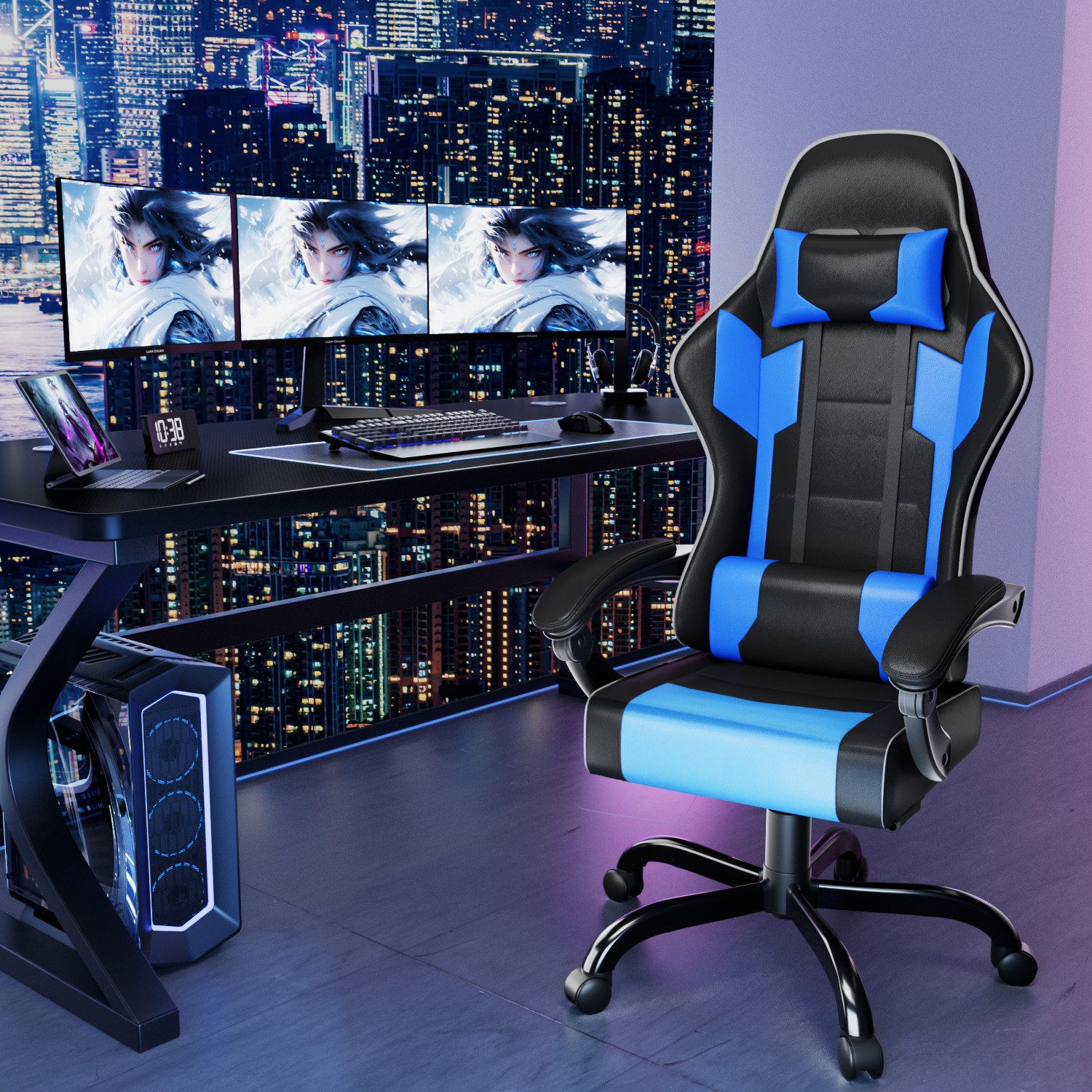HOMALL Gaming-Stuhl Bürostuhl mit Massagefunktion, Fußstütze, günstig online kaufen