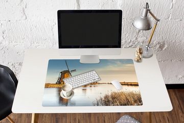 MuchoWow Gaming Mauspad Mühle - Holland - Landschaft (1-St), Büro für Tastatur und Maus, Mousepad Gaming, 90x60 cm, XXL, Großes