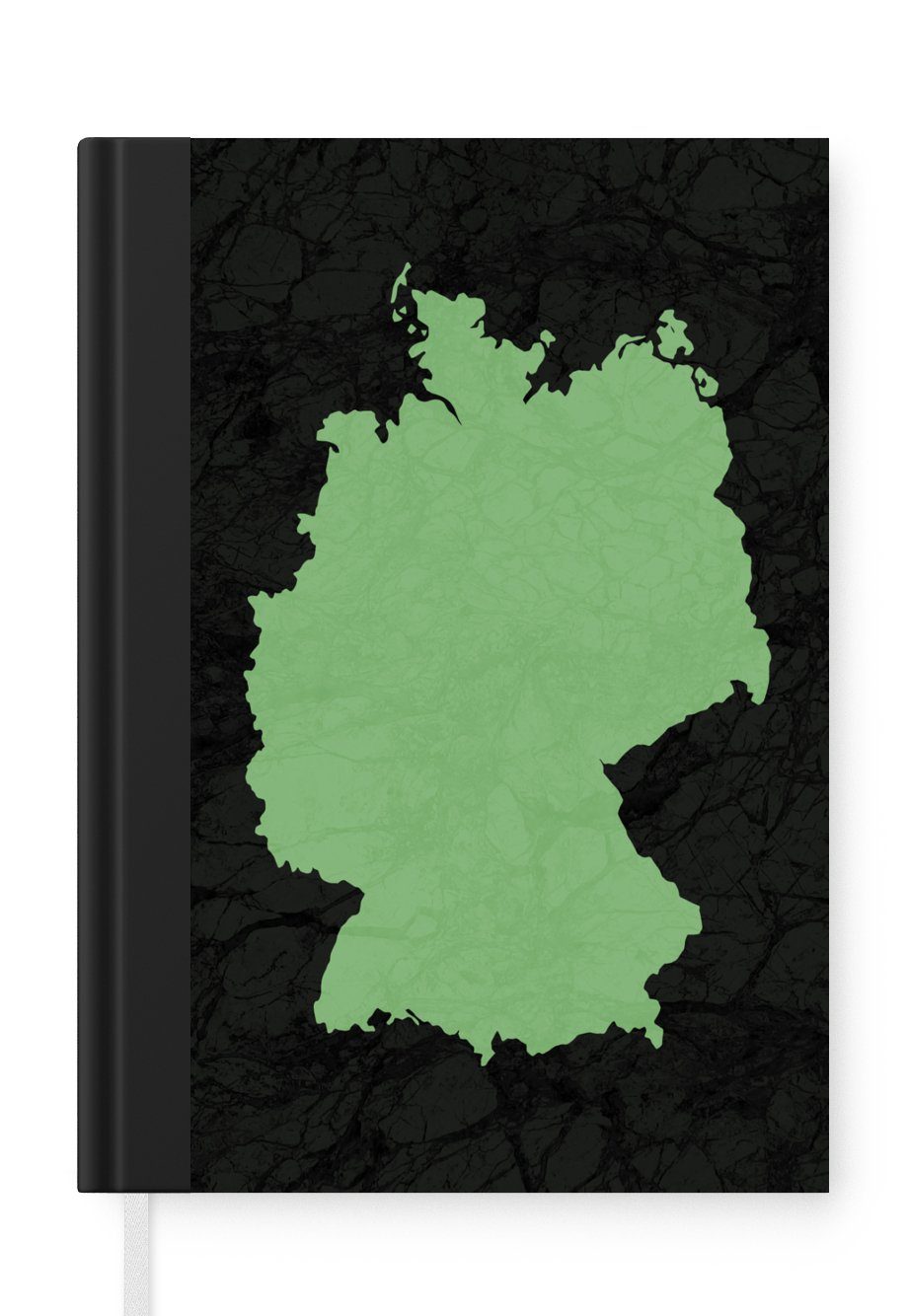 MuchoWow Notizbuch Karte - Deutschland - Mintgrün, Journal, Merkzettel, Tagebuch, Notizheft, A5, 98 Seiten, Haushaltsbuch