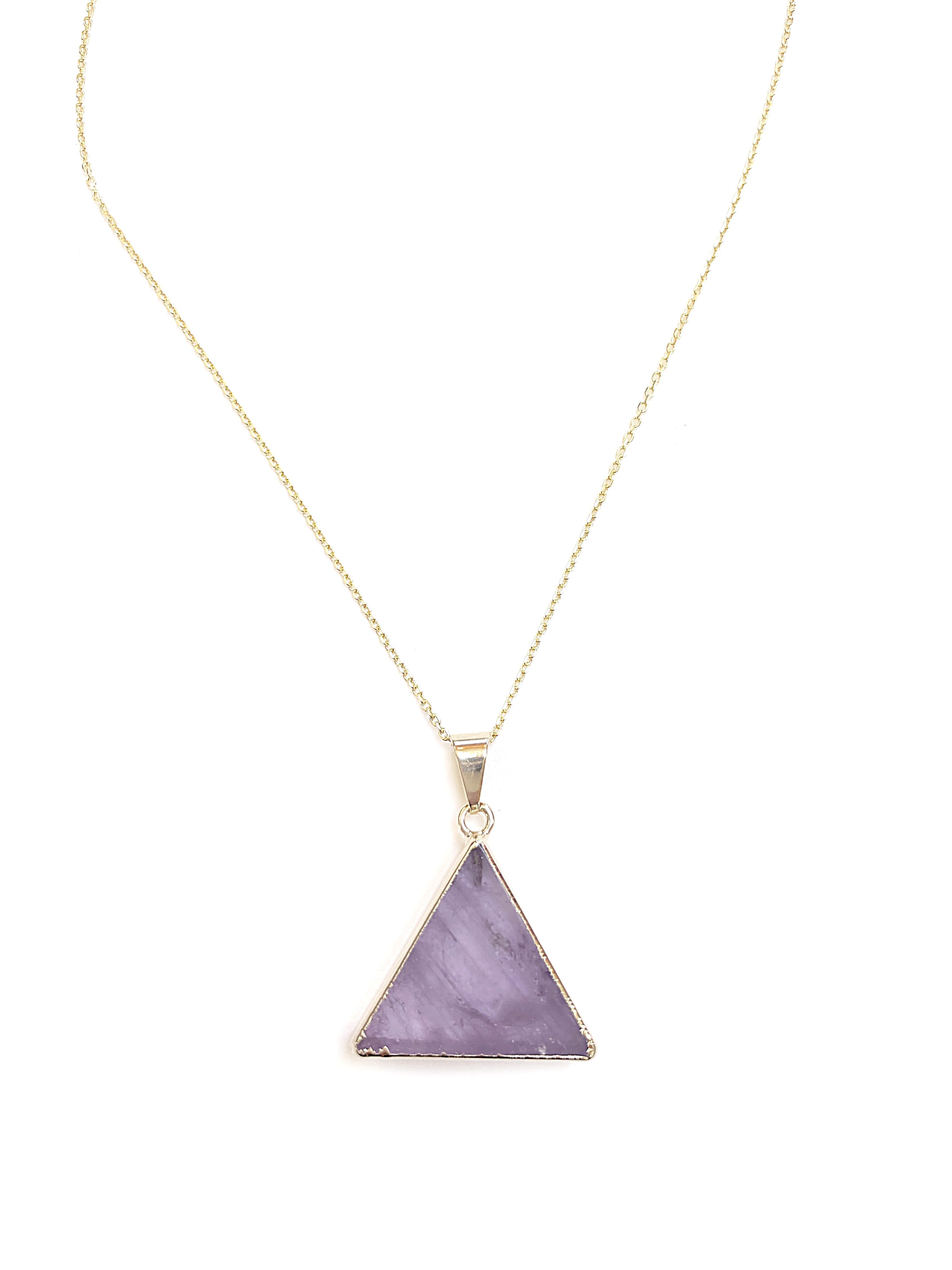 Crystal and Sage Jewelry Kette mit Anhänger Amethyst Dreieck Halskette vergoldet