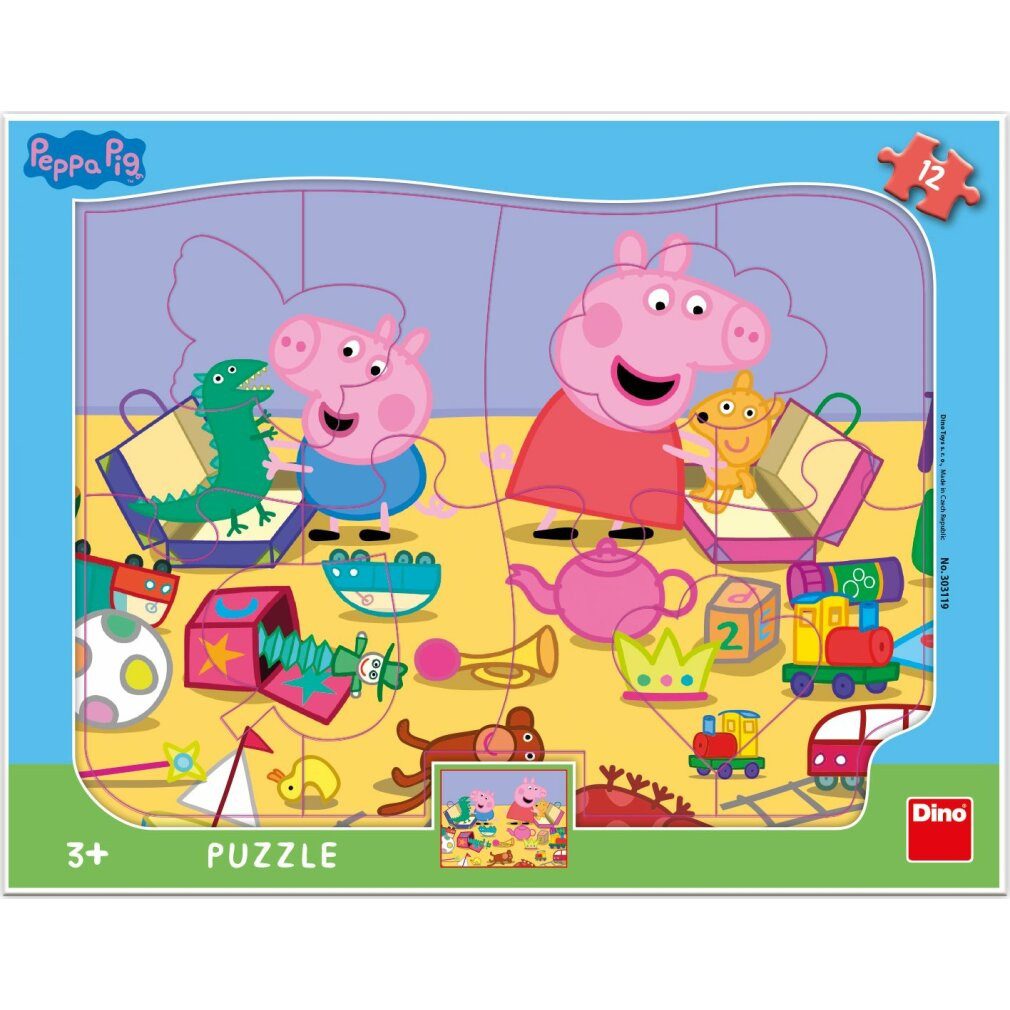 Dino Bikes Puzzle DINO Puzzle Peppa Pig: Formen 12 Stück, Puzzleteile