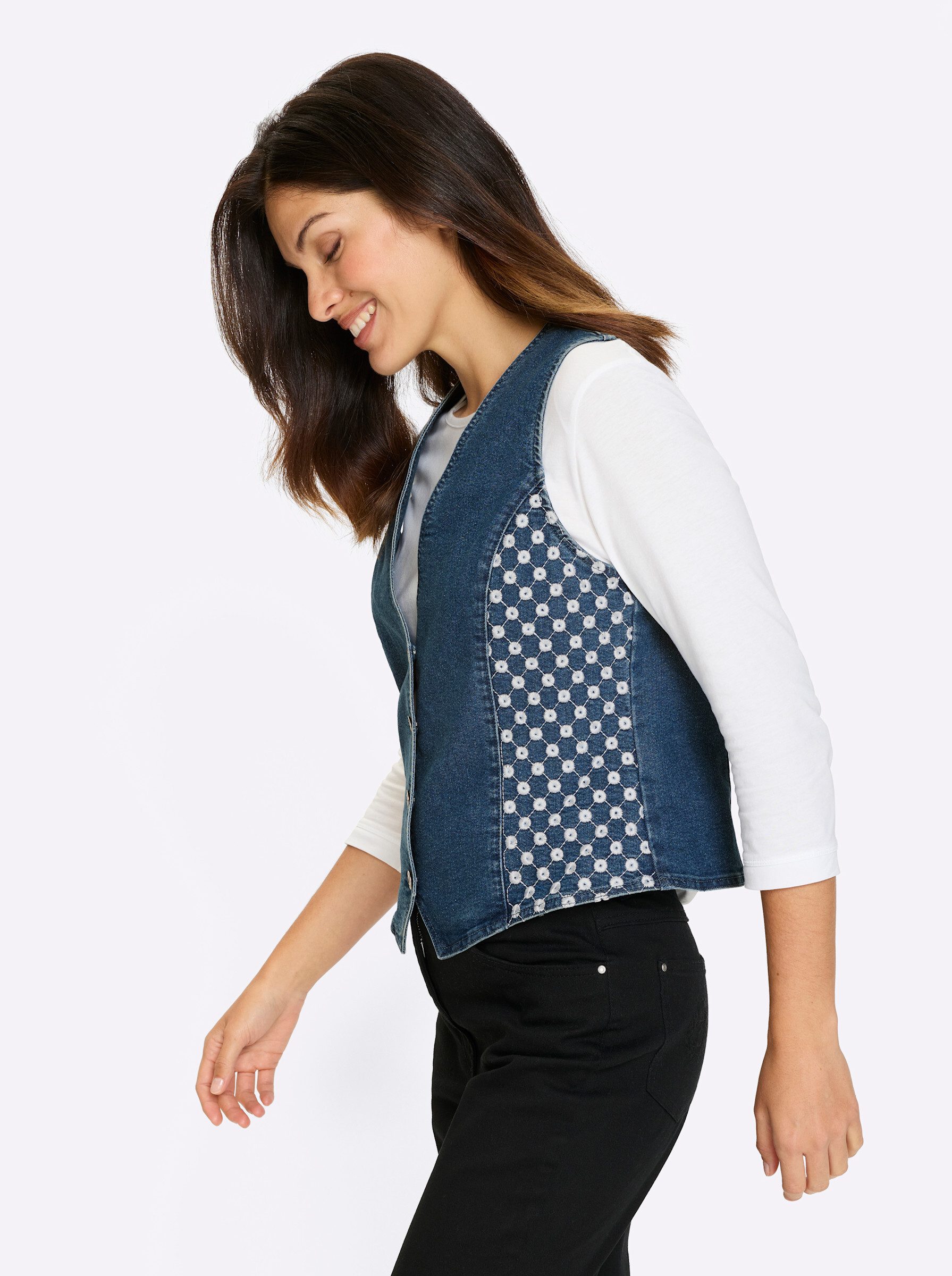 Sieh an! Jerseyweste Jeansweste .