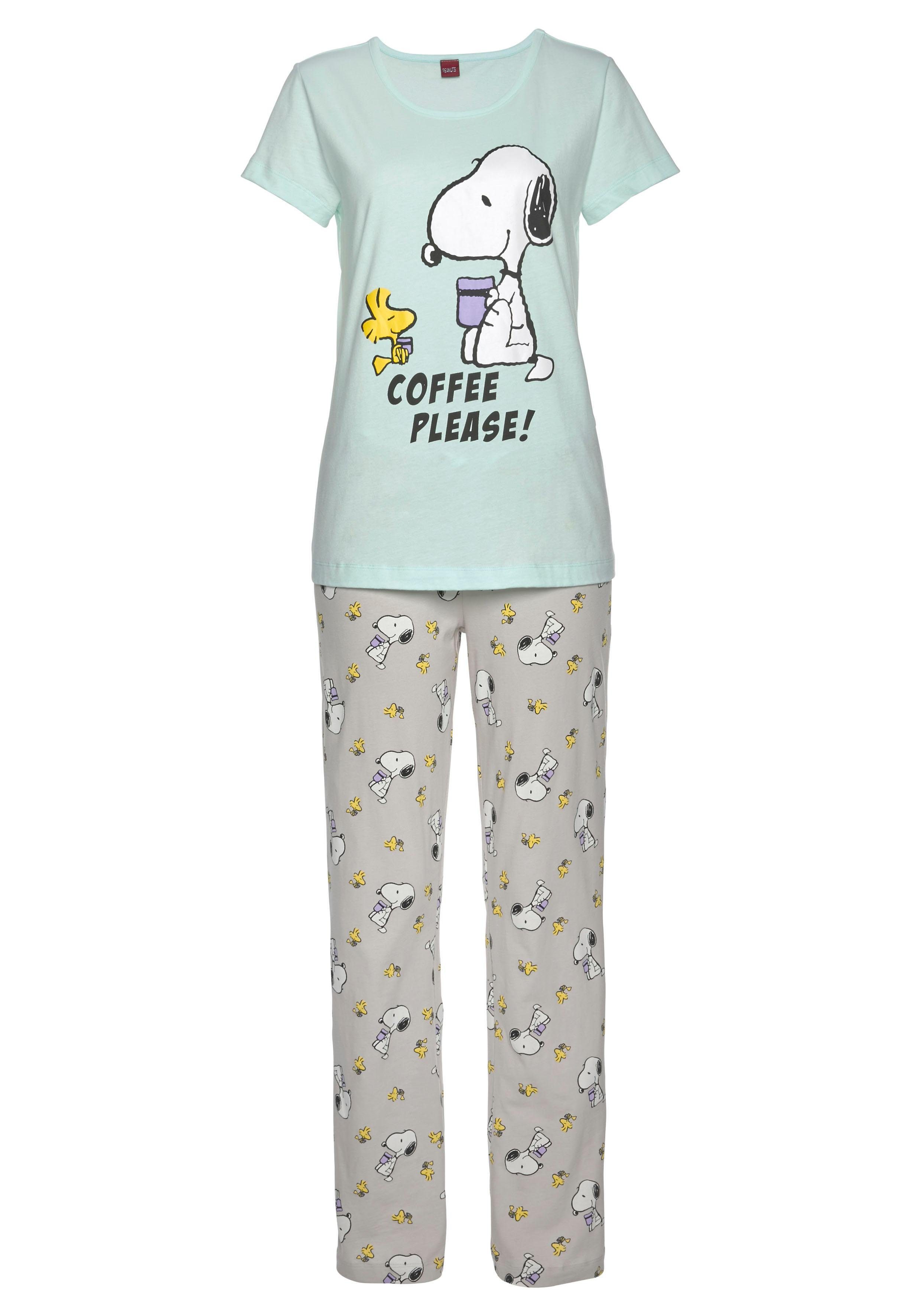 PEANUTS Pyjama (2 tlg., 2-teilig) mit Snoopy und Woodstock Druck günstig online kaufen