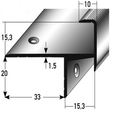PROVISTON Treppenkantenprofil Aluminium, 33 x 13.3 x 1000 mm, Bronze Dunkel, Treppenkante Winkel