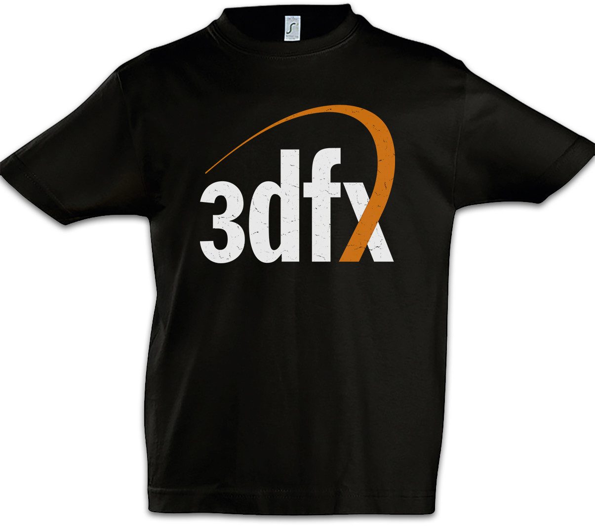 Print-Shirt 3DFX Logo Kinder T-Shirt Retro Vintage PC Computer Chip Faded Company