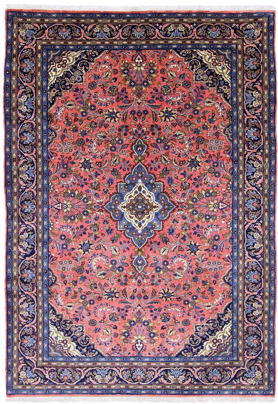 Wollteppich Mehraban Medaillon Rosso chiaro 297 x 210 cm, morgenland, rechteckig, Höhe: 10 mm, Unikat mit Zertifikat