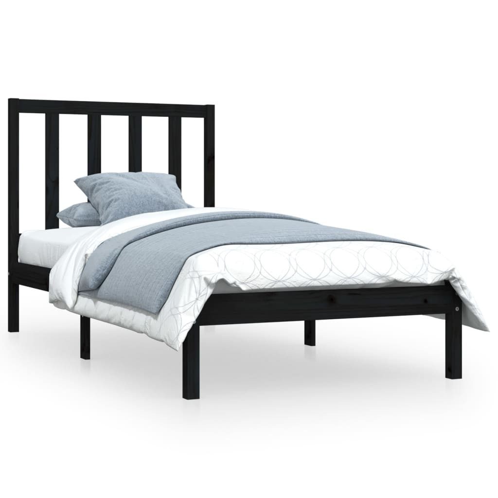 vidaXL Bett Massivholzbett Schwarz Kiefer 75x190 günstig online kaufen
