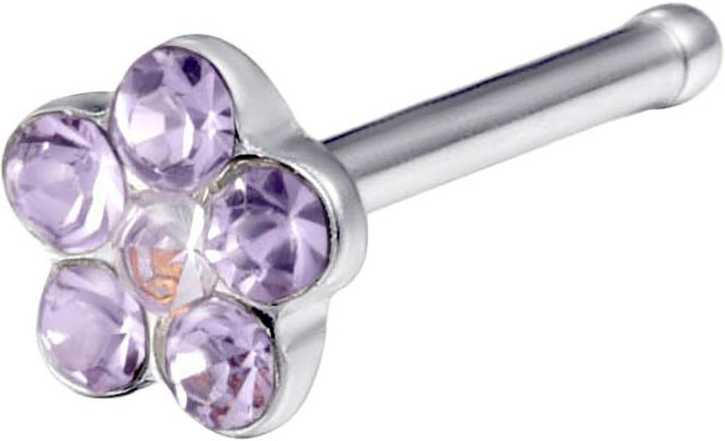 Firetti Nasenpiercing-Set Multipack Schmuck Geschenk Edelstahl Piercing Nasenstecker Flower (Set, 7-tlg), mit Preciosa Crystal