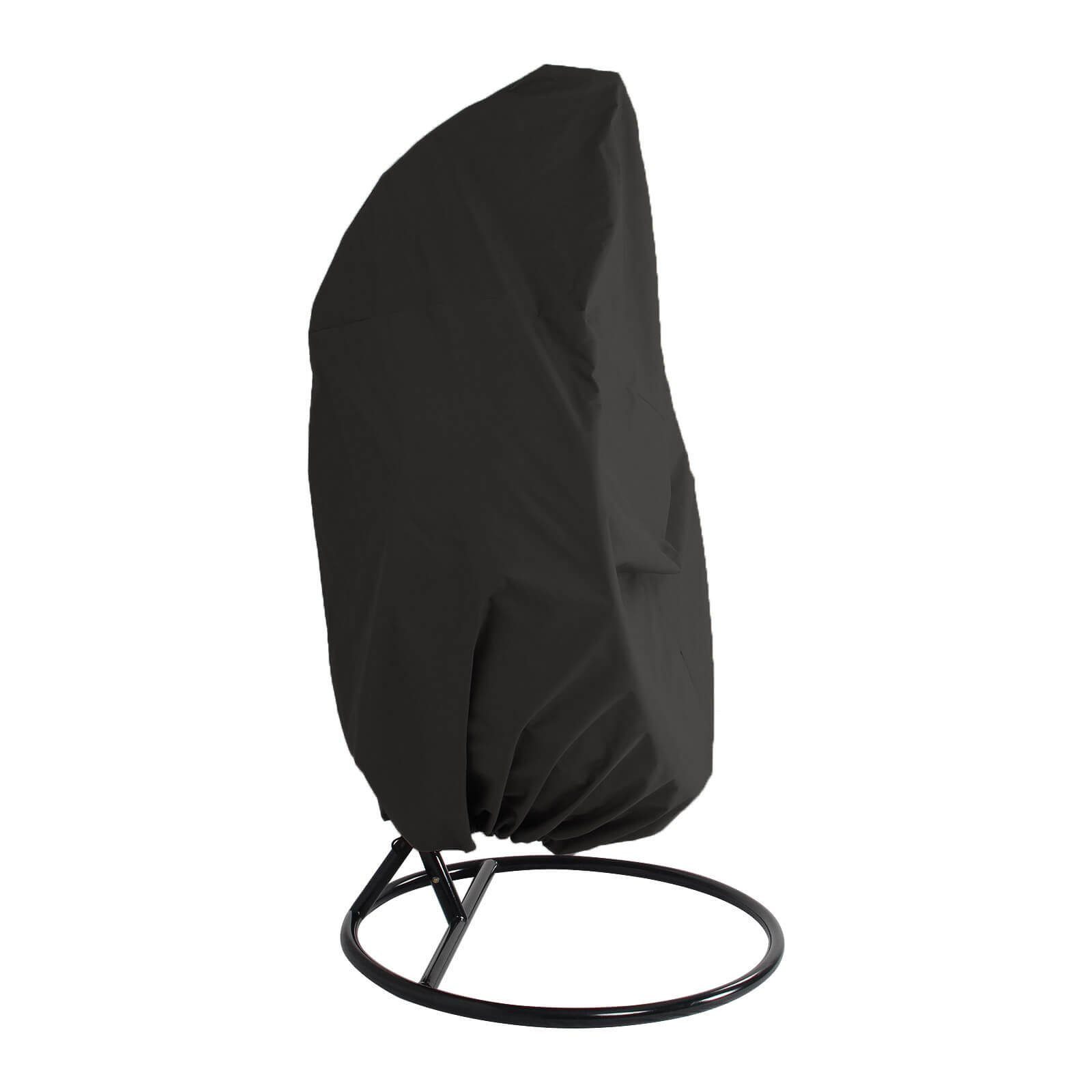 HOME DELUXE Regenschutzplane Regenabdeckung PRO - L Schwarz, Hängestuhl Gartenschaukel Hängekorb