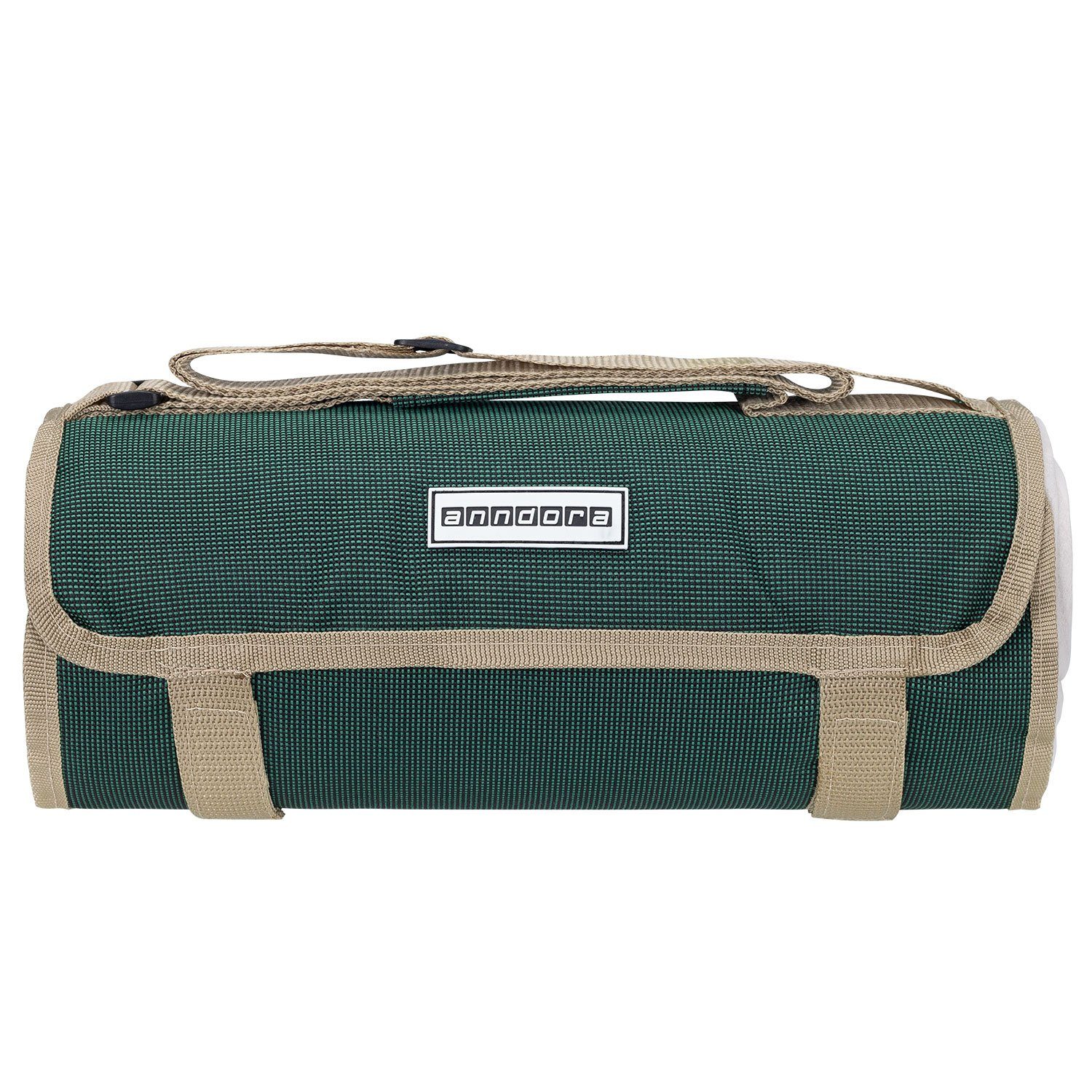Outdoordecke Picknickdecke 125x150 cm beschichtete Unterseite, anndora, wasserabweisend - schnell zusammenrollar - praktischer Trageriemen