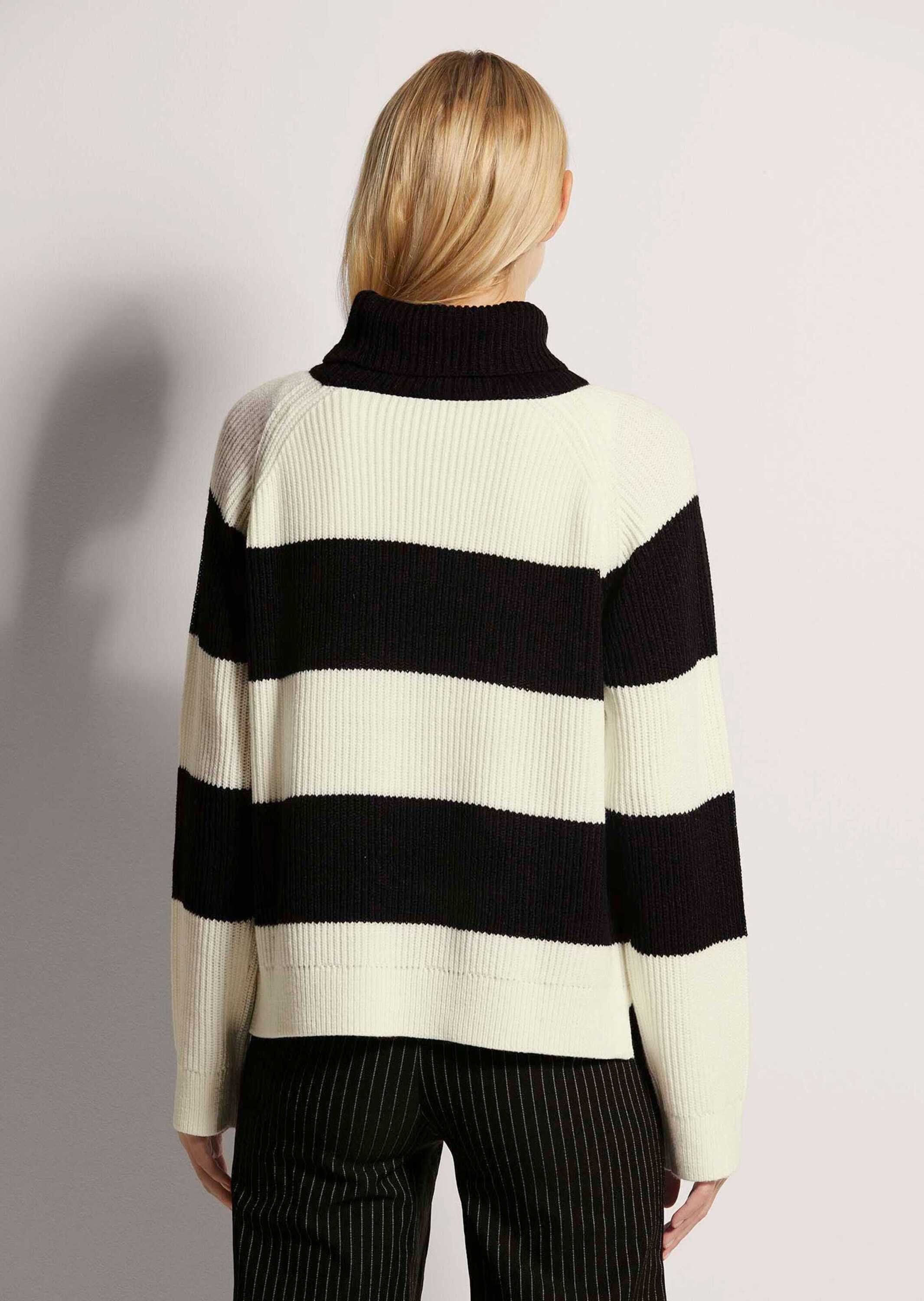 MADELEINE Strickpullover Rollkragen-Pullover mit Blockstreifen Trendiges Streifen-Design und hoher Kragen als Blickfang