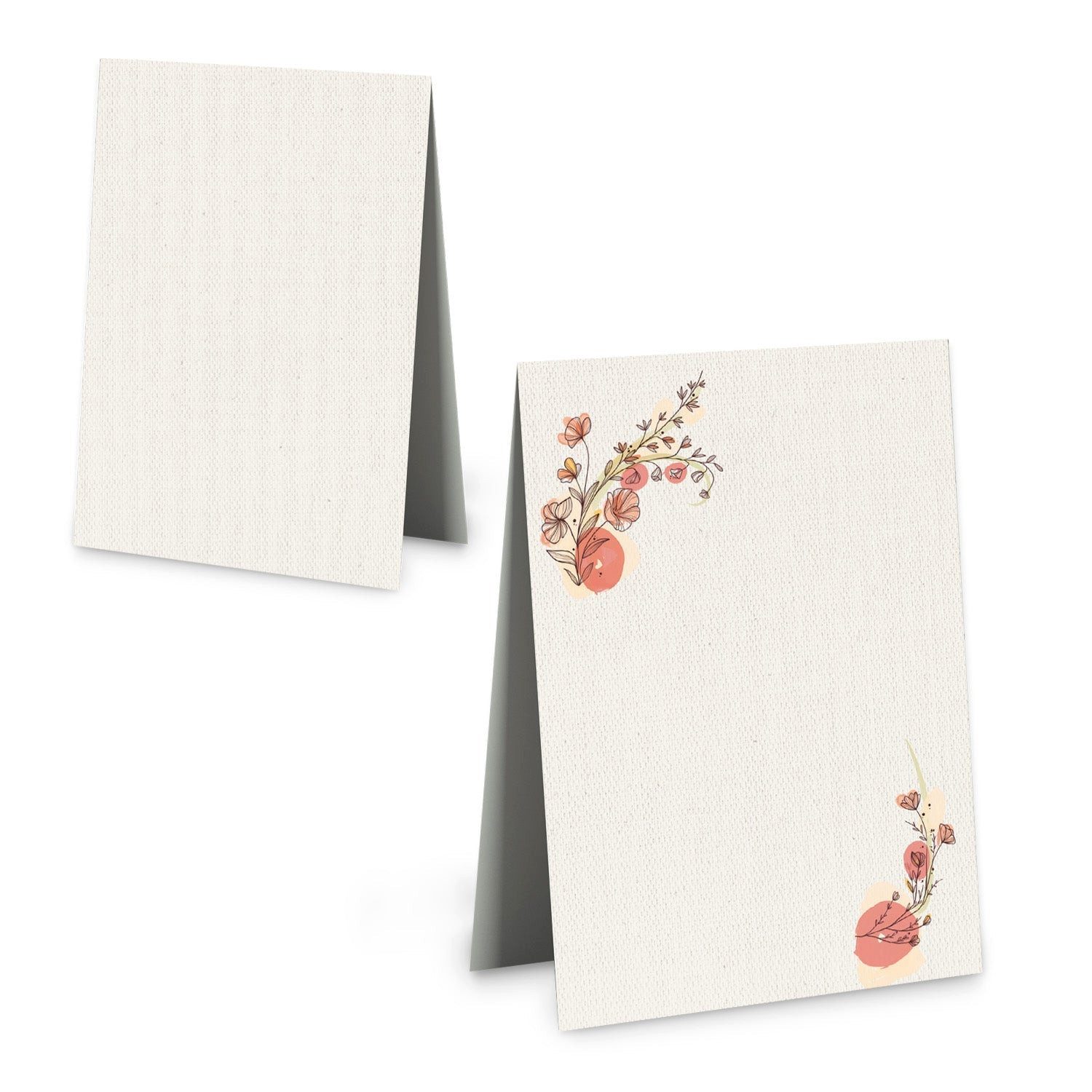 Logbuch-Verlag Klappkarte 25 Platzkarten zum Beschriften Tischordnung Hochzeit beige rot floral
