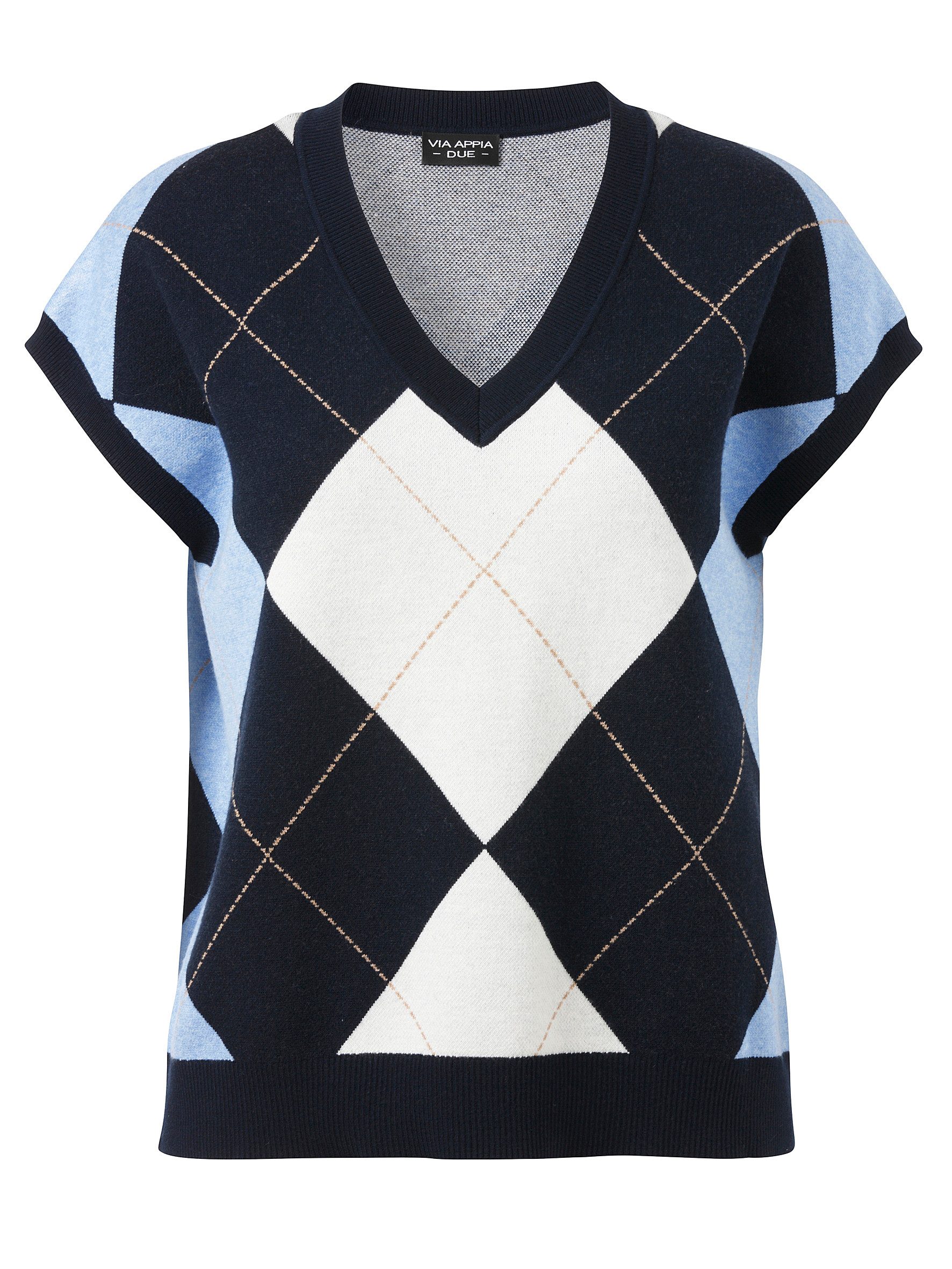 VIA APPIA DUE Sweatshirt Pullunder V-Ausschnitt Jacquard