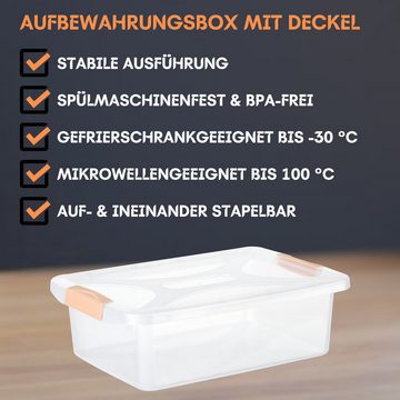 Engelland Aufbewahrungsbox Plastikbox mit Deckel und Verschluss-Clips (Stapelbox, Aufbewahrungskiste, Organizer), stapelbar, stabil, BPA-frei, lebensmittelecht