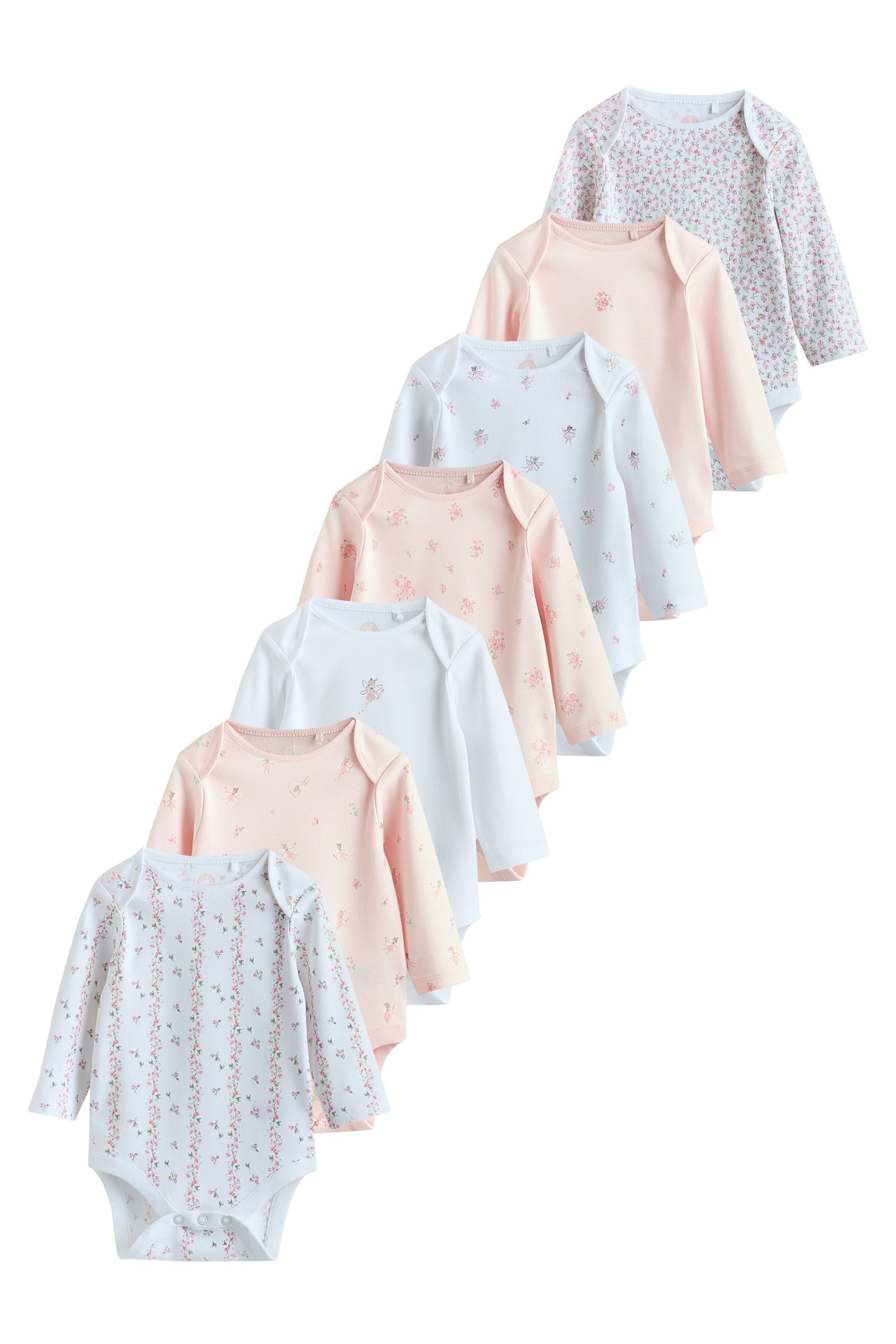 Next Langarmbody Langärmelige Baby-Bodysuits, 7er-Pack (7-tlg)