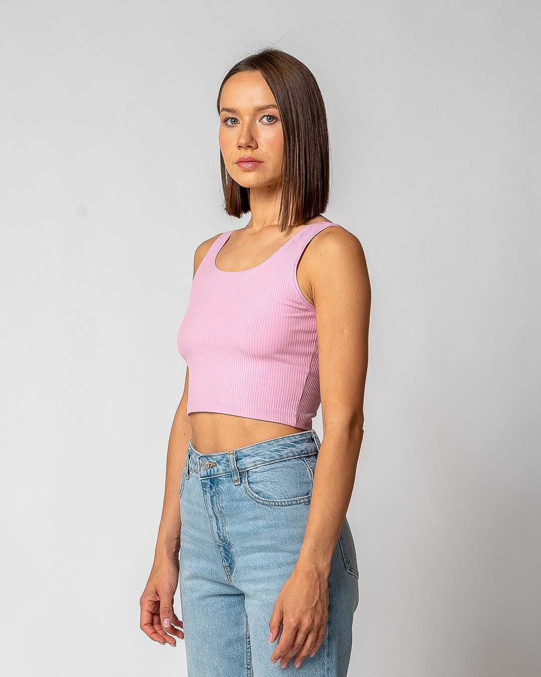 GORG Crop-Top Damen Geripptes Cropped Top aus Bio-Baumwolle & TENCEL Modal – Bild 4 von 5