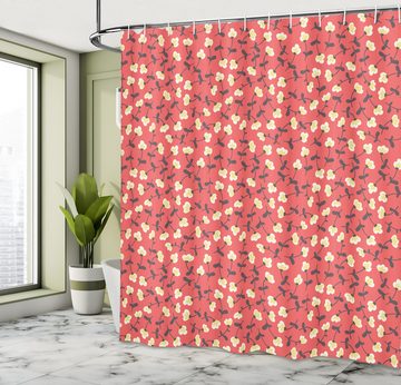 Abakuhaus Duschvorhang Moderner Digitaldruck mit 12 Haken auf Stoff Wasser Resistent Breite 175 cm, Höhe 180 cm, Blume Floral Spring Theme