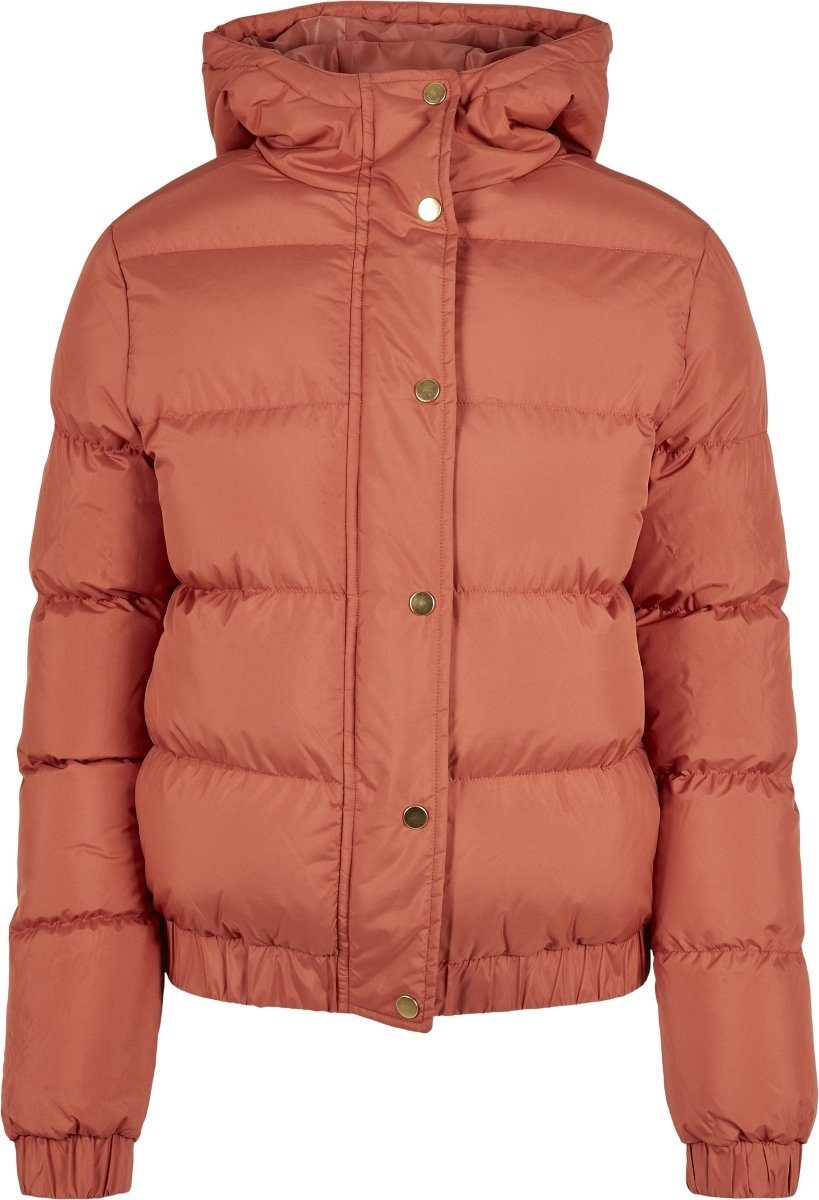 URBAN CLASSICS Winterjacke Damen Ladies Hooded Puffer Jacket (1-St) redearth
