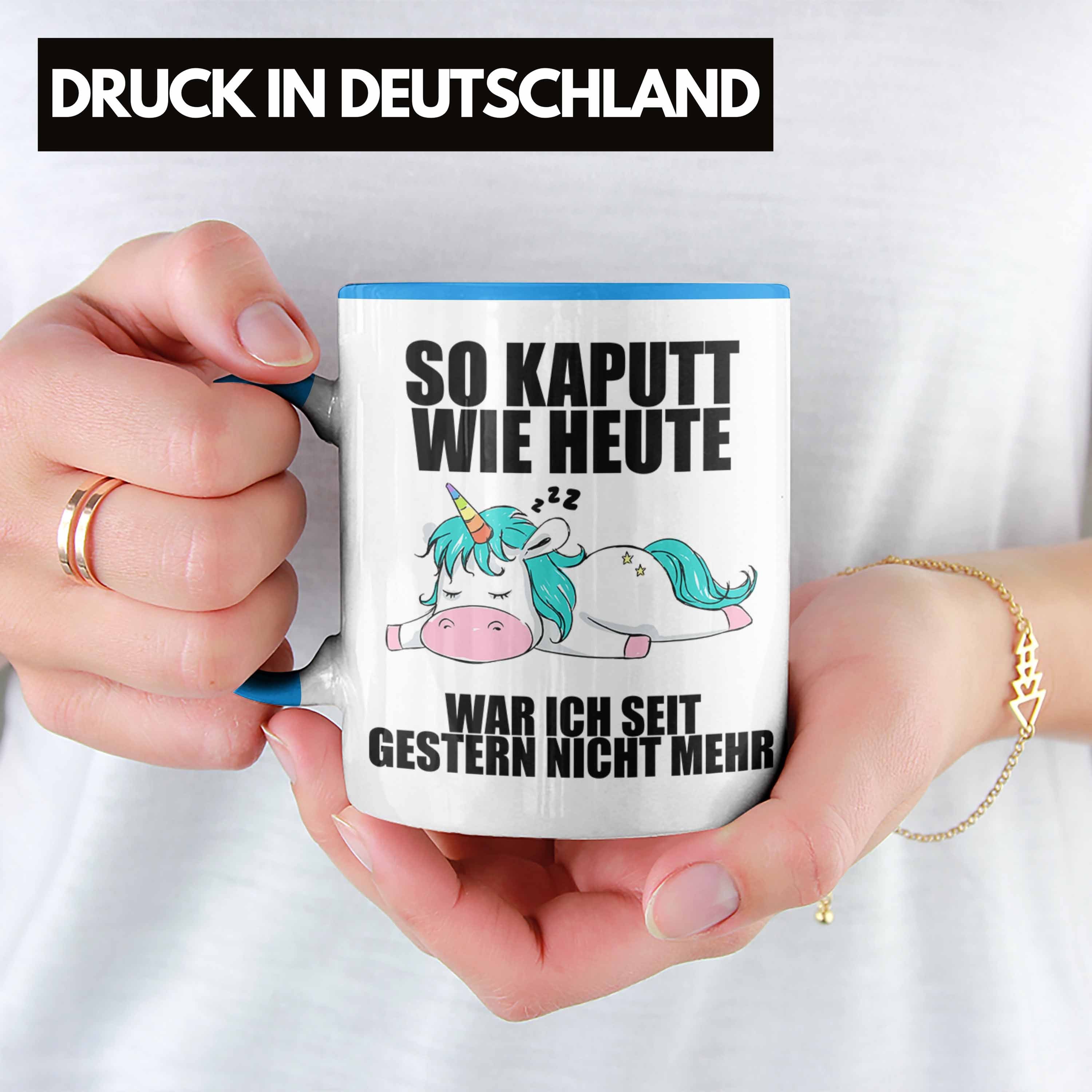 mit Kollege Geschenk - Sprüchen Lustige Trendation Geschenkidee Tasse Trendation Arbeitskollege Mitarbeiter Blau Tassen