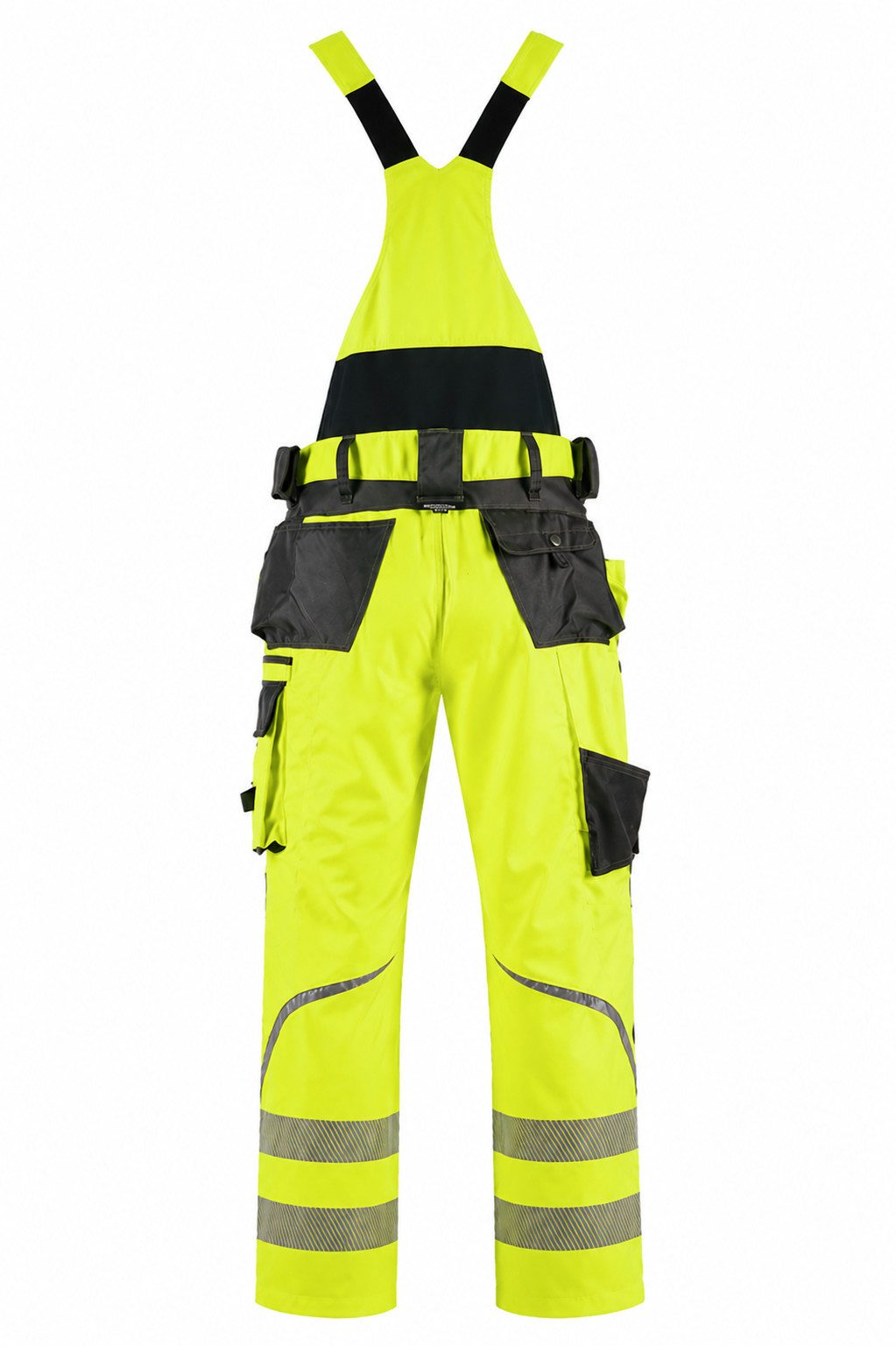 Engelbert Strauss Arbeitslatzhose Strauss Warnschutz-Latzhose e.s.motion Herren warngelb/anthrazit mit elastischem Bund, dehnbarer Rückenpartie