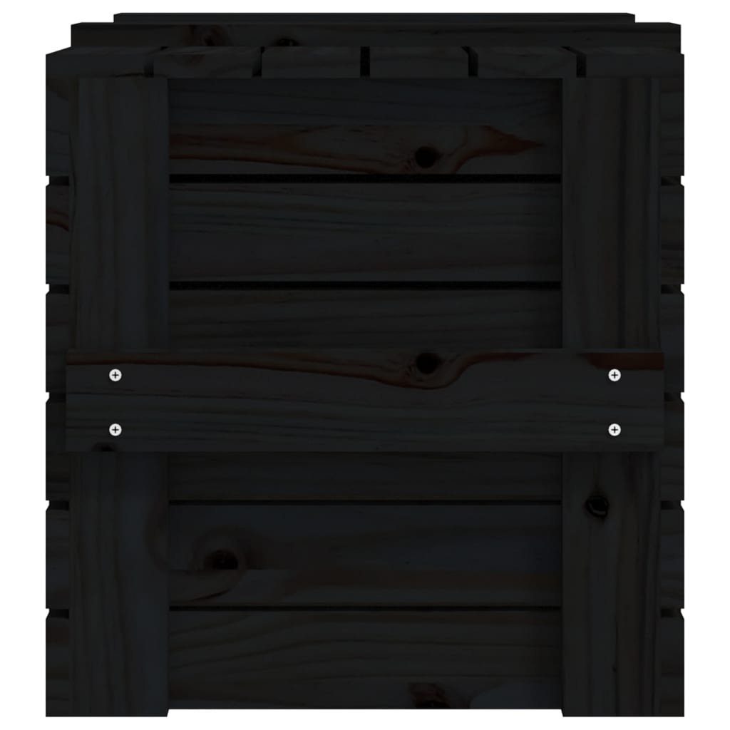 Truhe vidaXL Schwarz Massivholz Aufbewahrungsbox St) (1 58x40,5x42 cm Kiefer