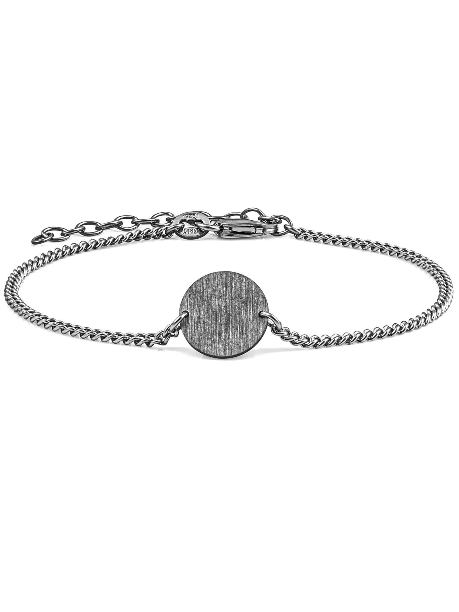 modabilé Armband CIRCLE Armkette, Armkettchen mit 1cm Anhänger 15cm - 19cm, Silber 925, Made in Italy