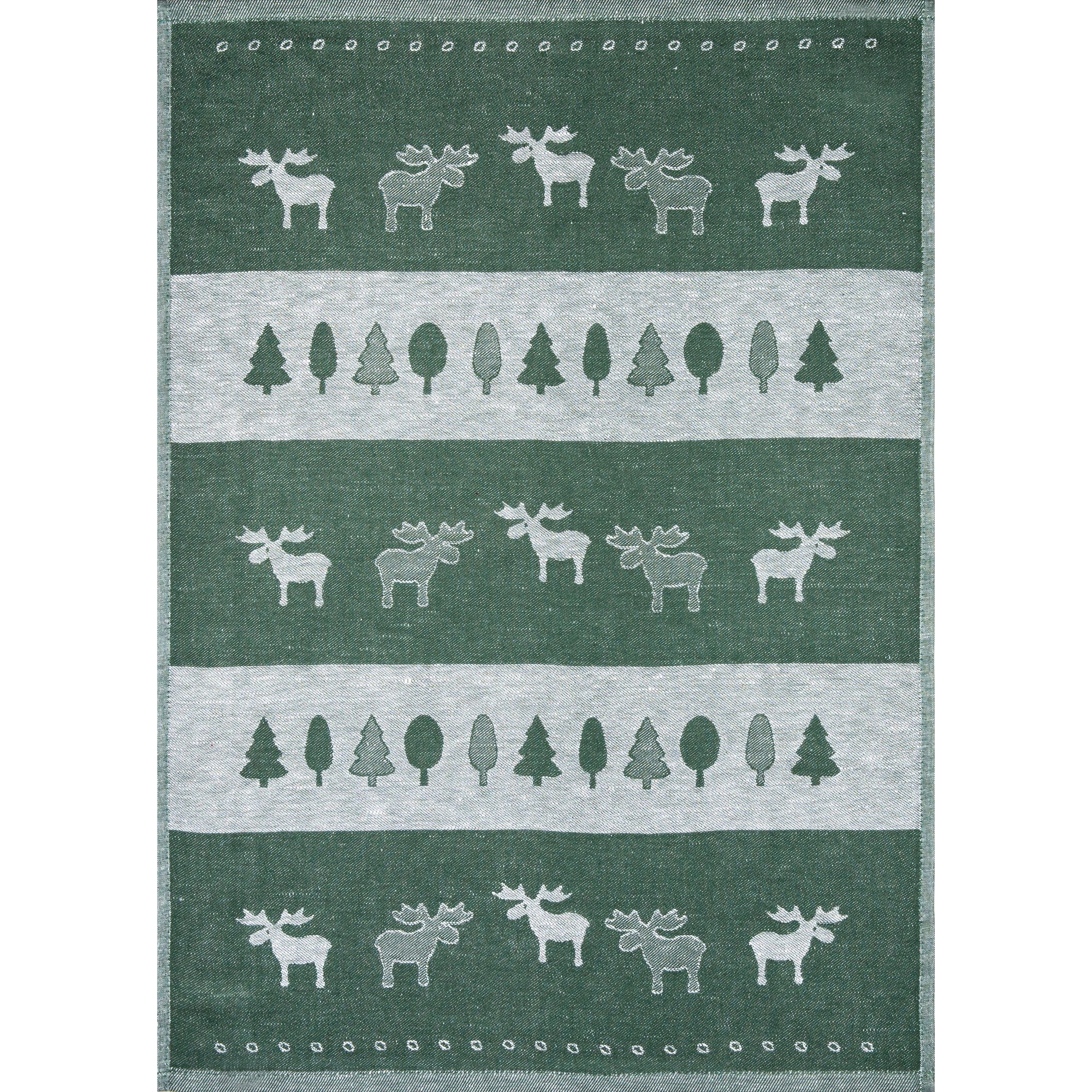 Kracht Geschirrtuch Geschirrtuch "Elchreihe" 3er-Pack, Halbleinen Motiv günstig online kaufen