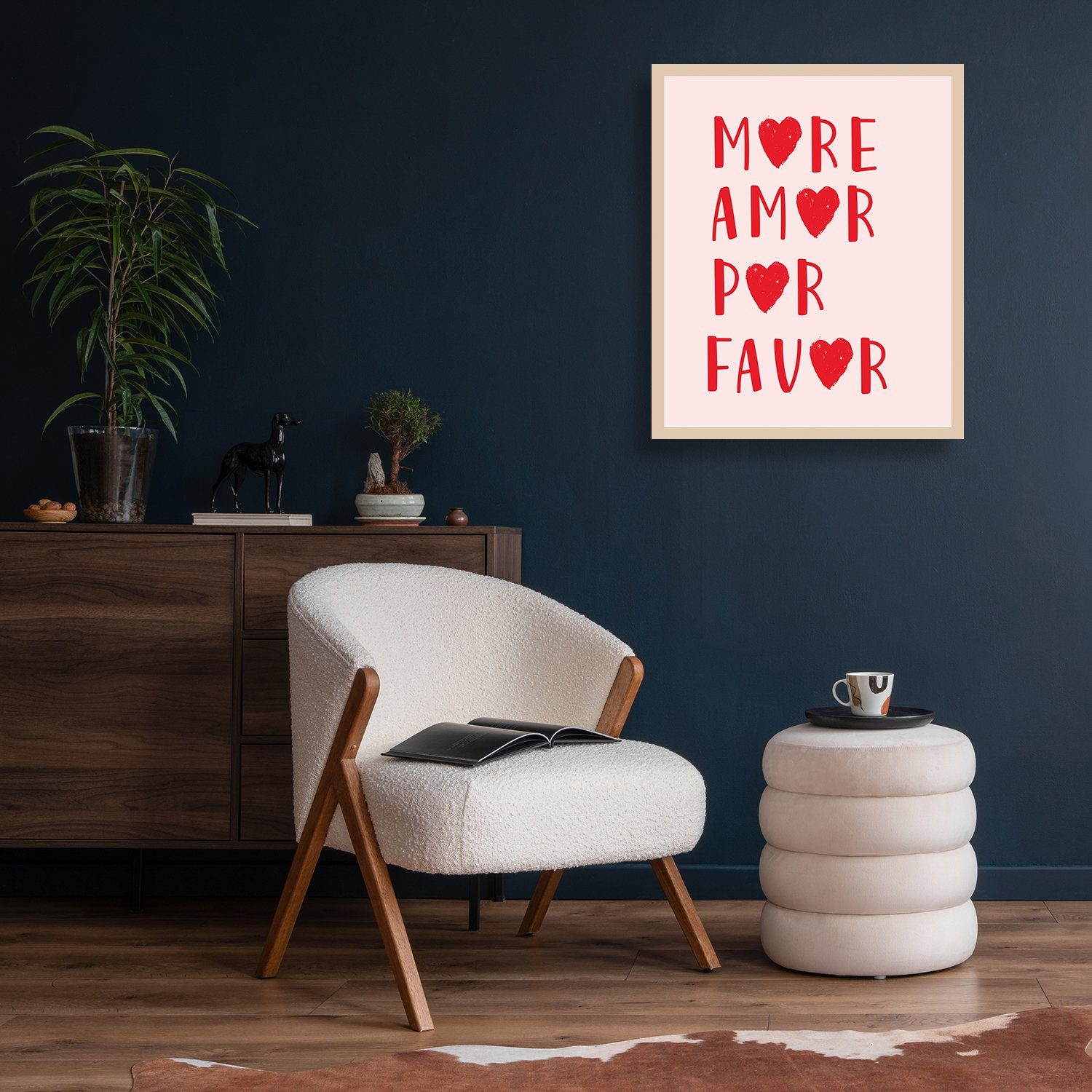 queence Bild mit Rahmen Valentinstag, Liebe, Hochzeit, Wanddekoration, Ehe, Partner, MoreAmor (1 St), mit rückseitiger Wandaufhängung