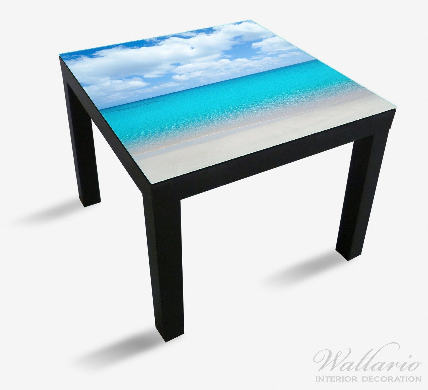 Lack und für St), Ikea blaues Wallario Tischplatte geeignet Tisch Meer (1 Sandstrand