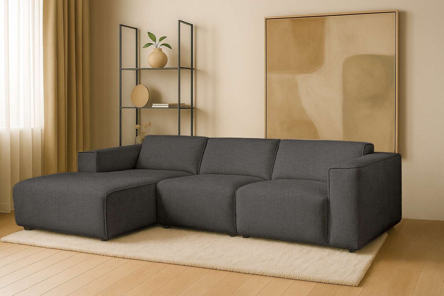 Ecksofa Noord mit Kedernaht, Breite 281 cm, L-Form
