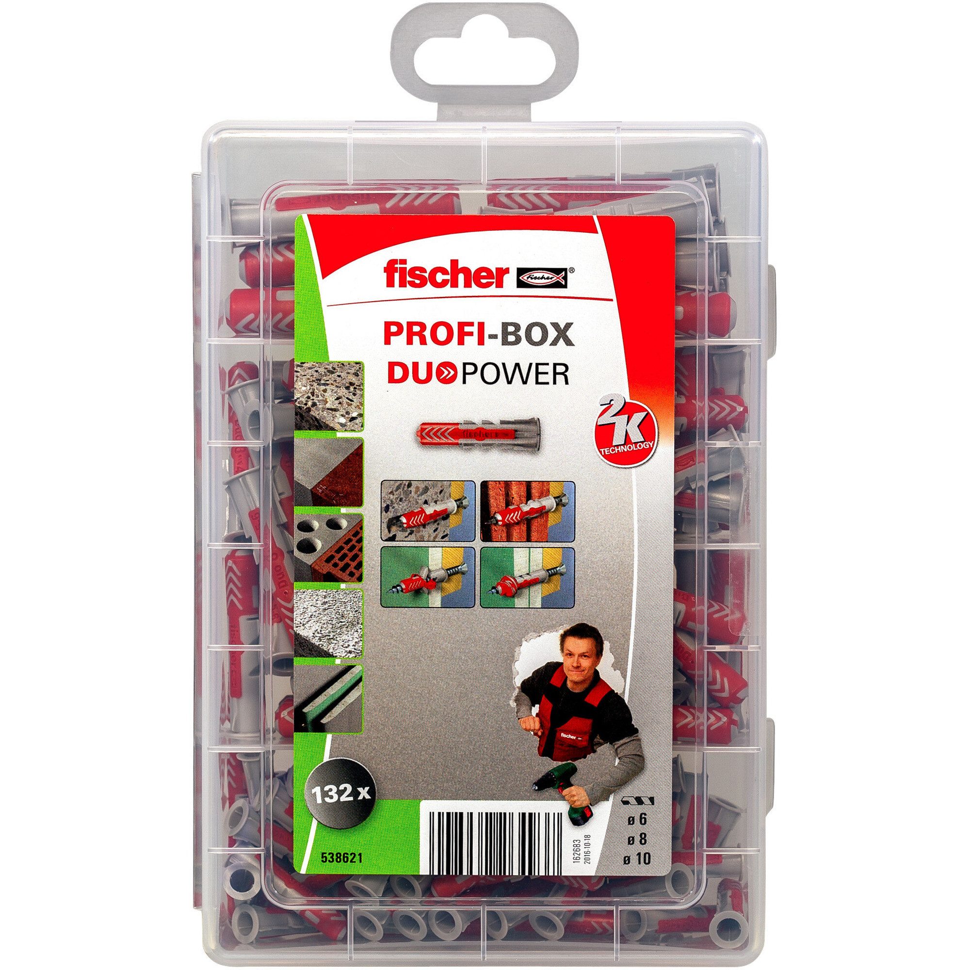 Fischer Schraube fischer Profi-Box DuoPower, Dübel, (132-teilig)