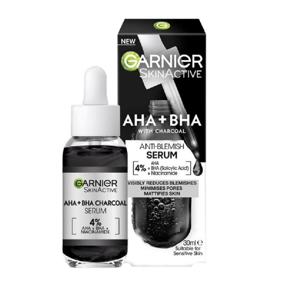 Gesichtsserum Garnier AHA + BHA Serum, Gesichtspflege Hautklar, 30ml