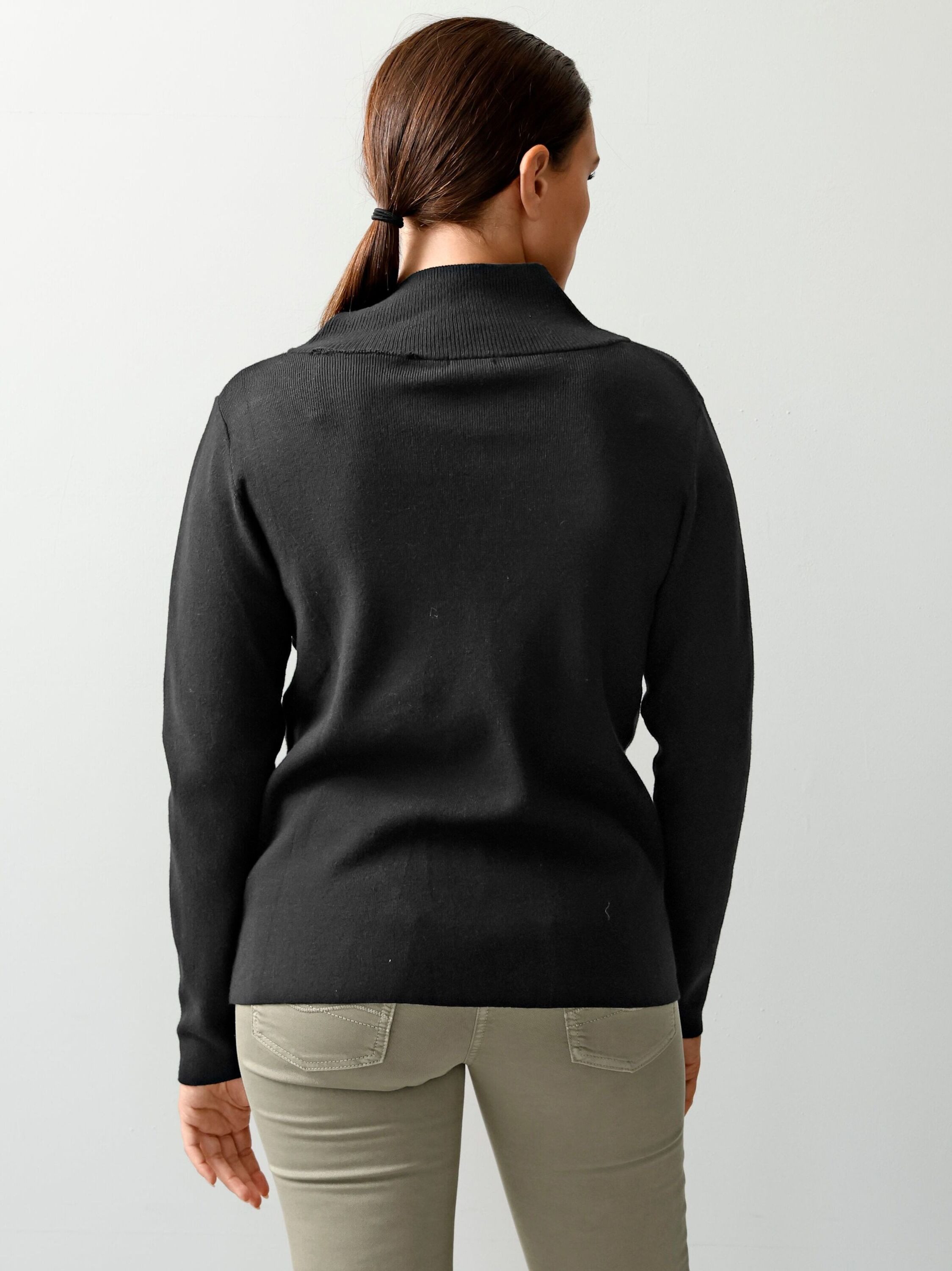 Alba Moda Strickpullover Pullover mit breitem V-Ausschnitt