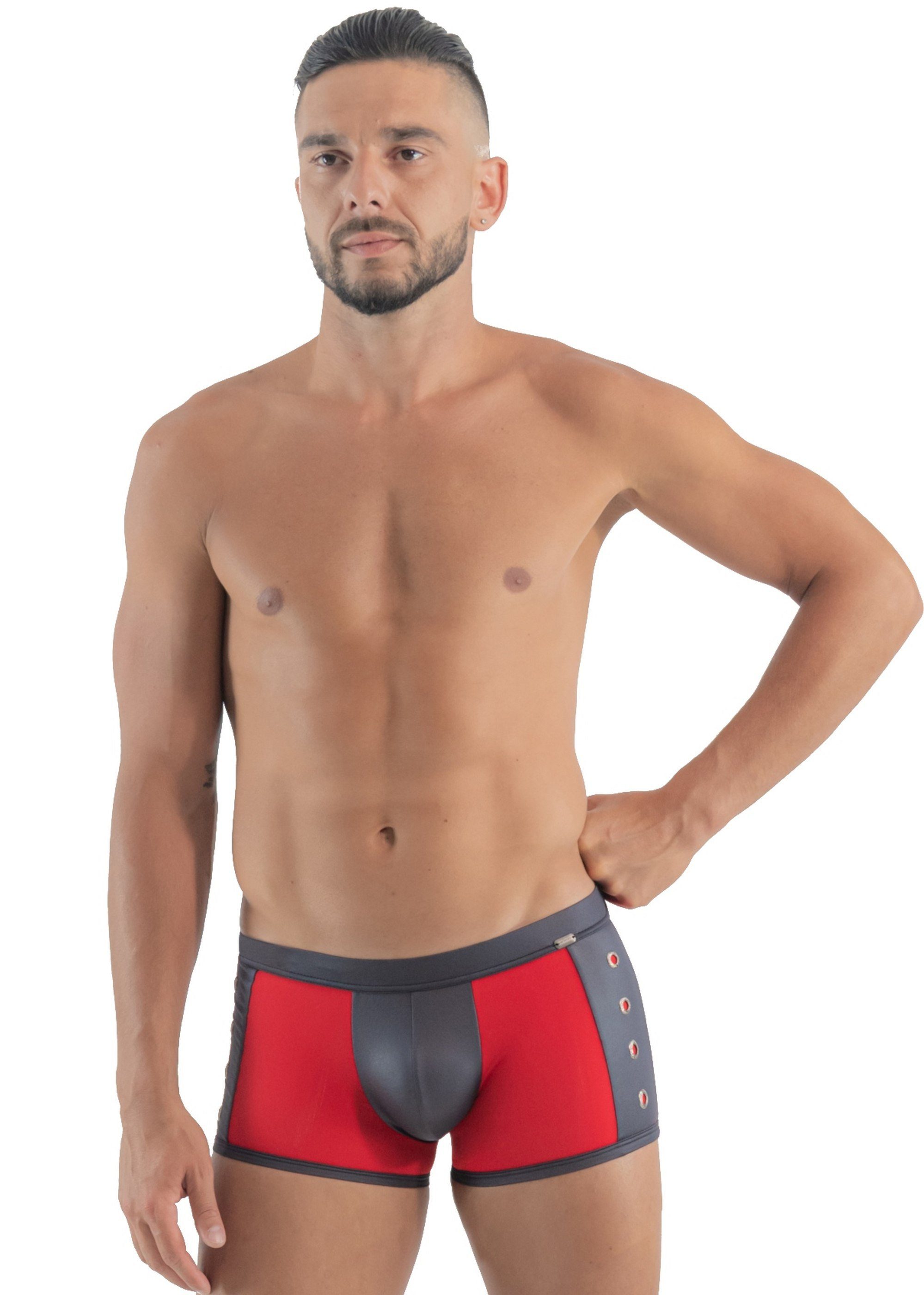 Erotic Boxer Nieten Geronimo mit Boxershorts (Boxer, 1-St) Mission erotisch seitlich Red