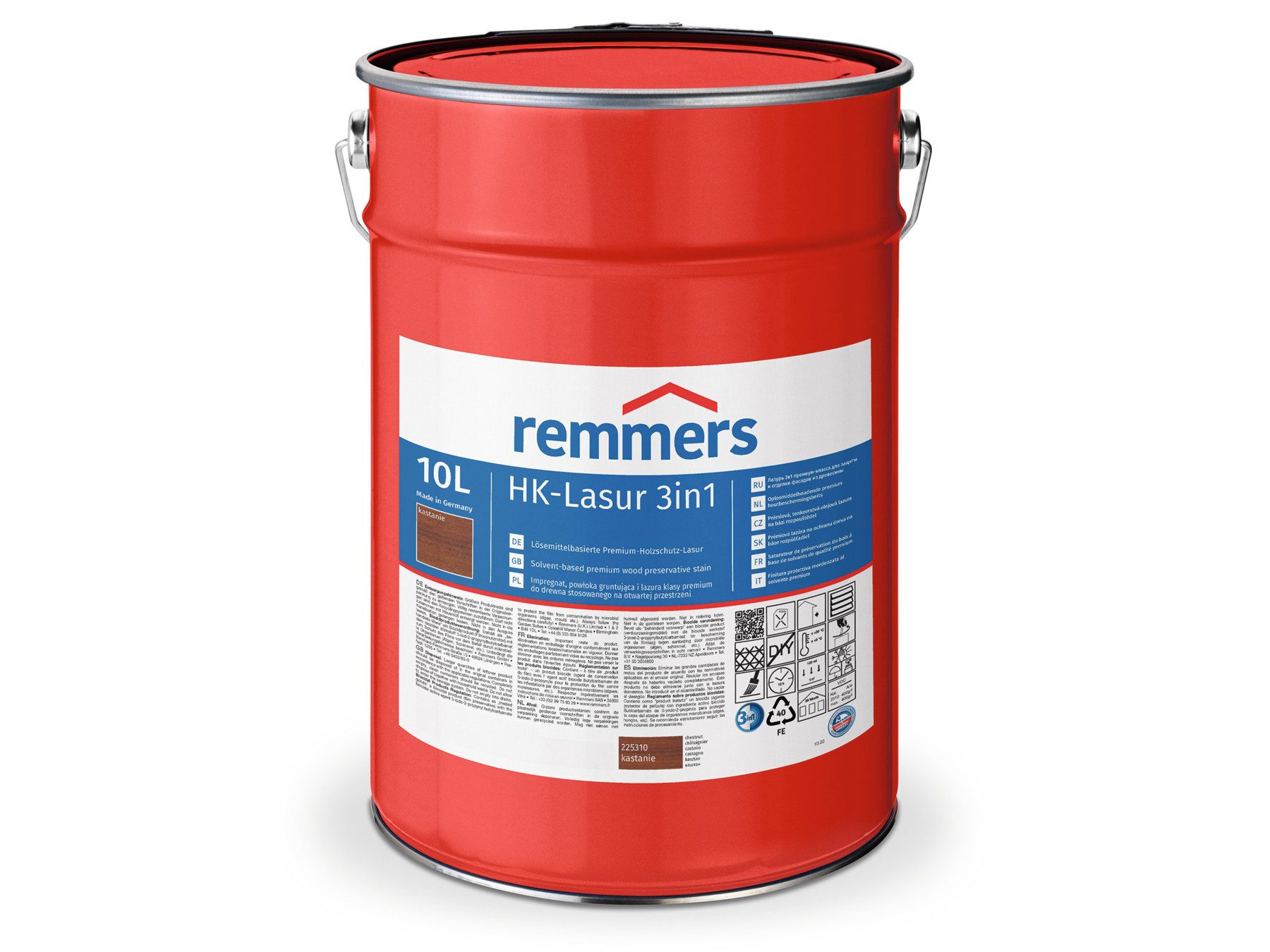 Remmers Holzschutzlasur HK-Lasur 3in1 ebenholz 10 Liter für aussen