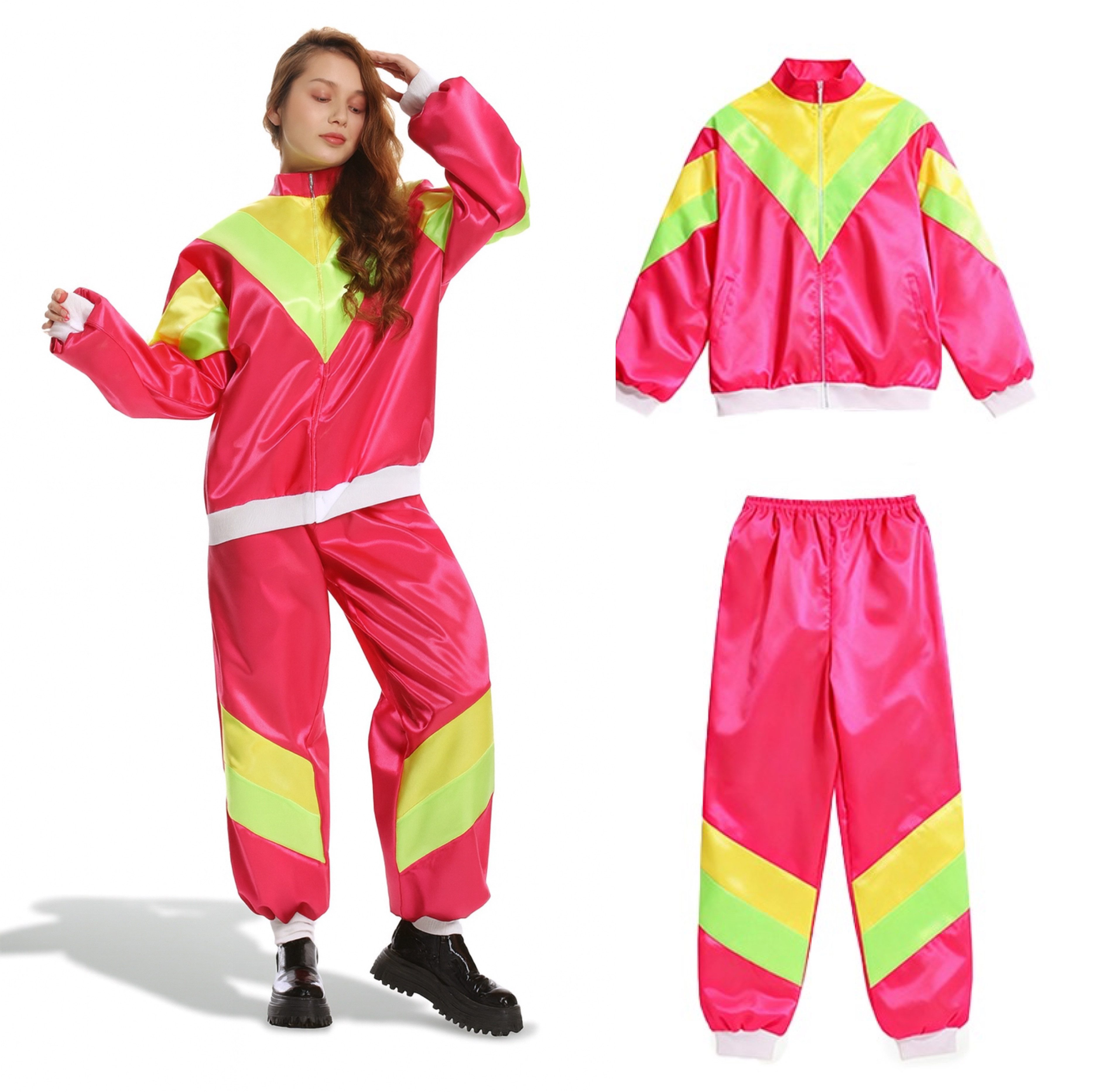TK Gruppe Kostüm Overall Retro Pink – 80er-Jahre Kostüm im klassischen Vint günstig online kaufen