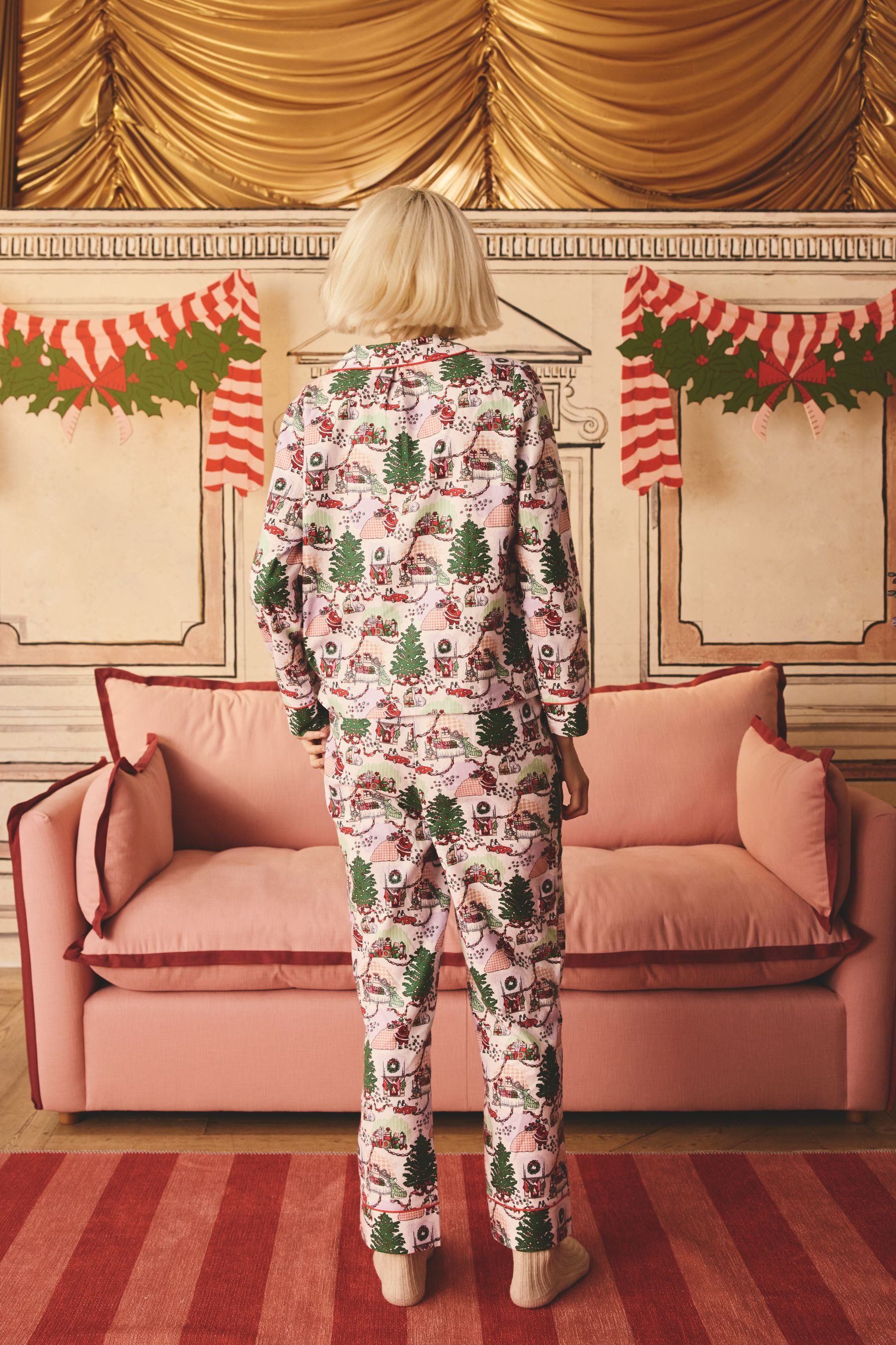 Cath Kidston Pyjama Cath Kidstn geknöpfter Schlafanzug (2 tlg)