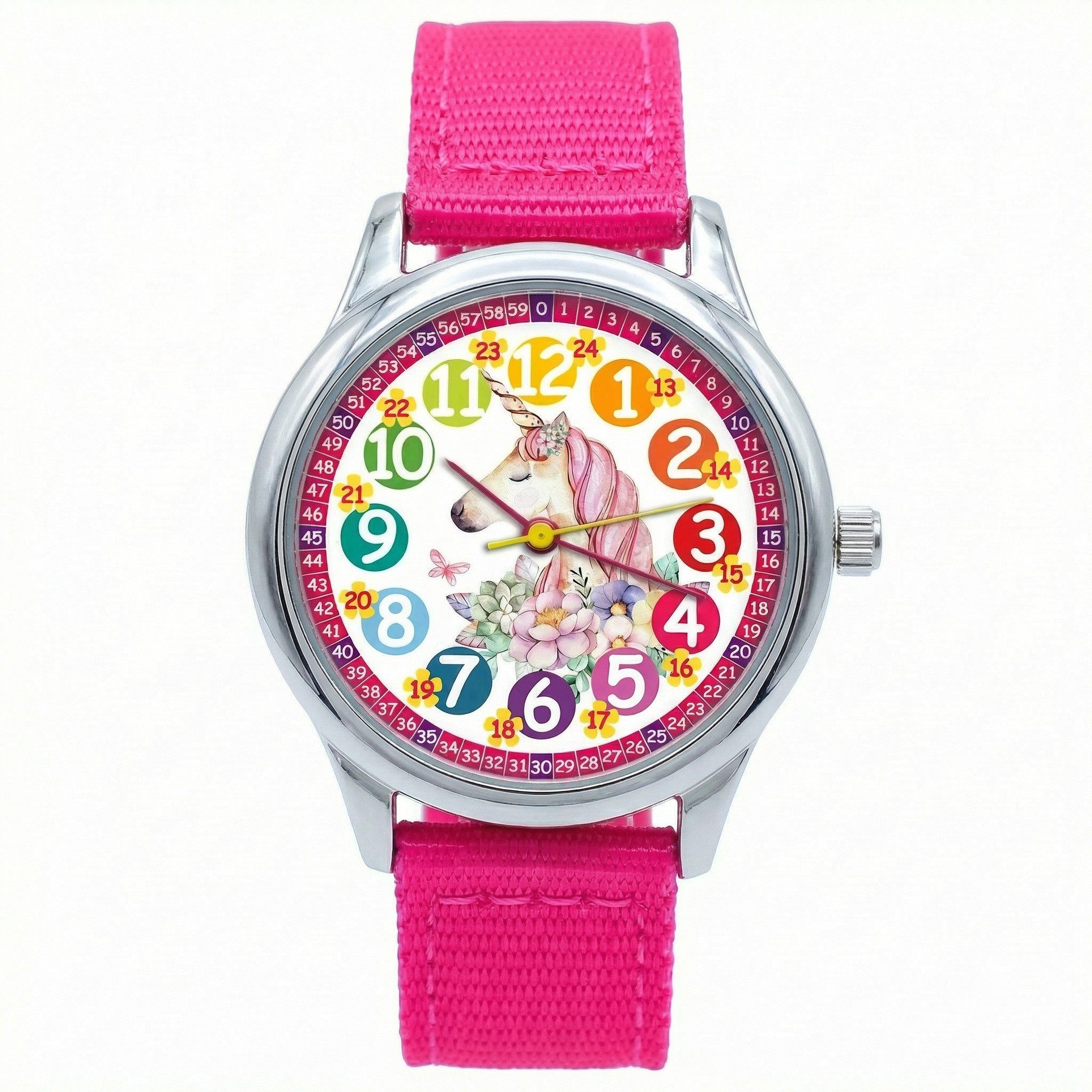 K&L Wall Art Quarzuhr Einhorn Prinzessin Kinderuhr Analog Lernuhr Kinder Armbanduhr, Kinderarmbanduhr für Junge Mädchen