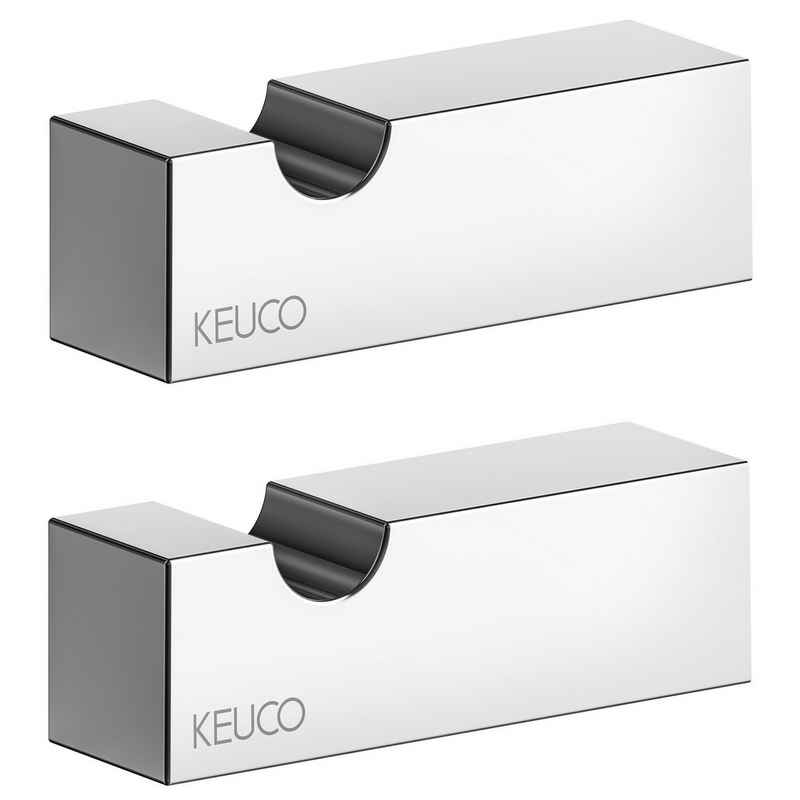 Keuco Handtuchhaken Edition 90, (2er-Set), chrom, Handtuchhalter, eckig