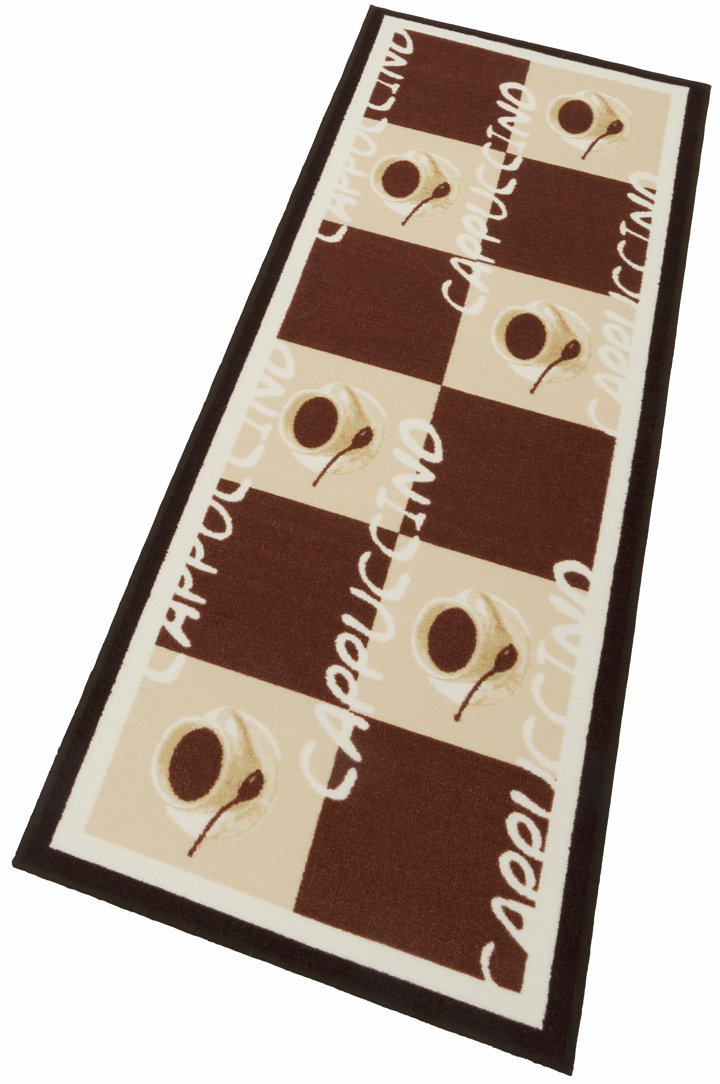 Küchenläufer »Cappuccinio«, Andiamo, rechteckig, Höhe 5 mm, Motiv Kaffee, mit Schriftzug, Küche-Otto