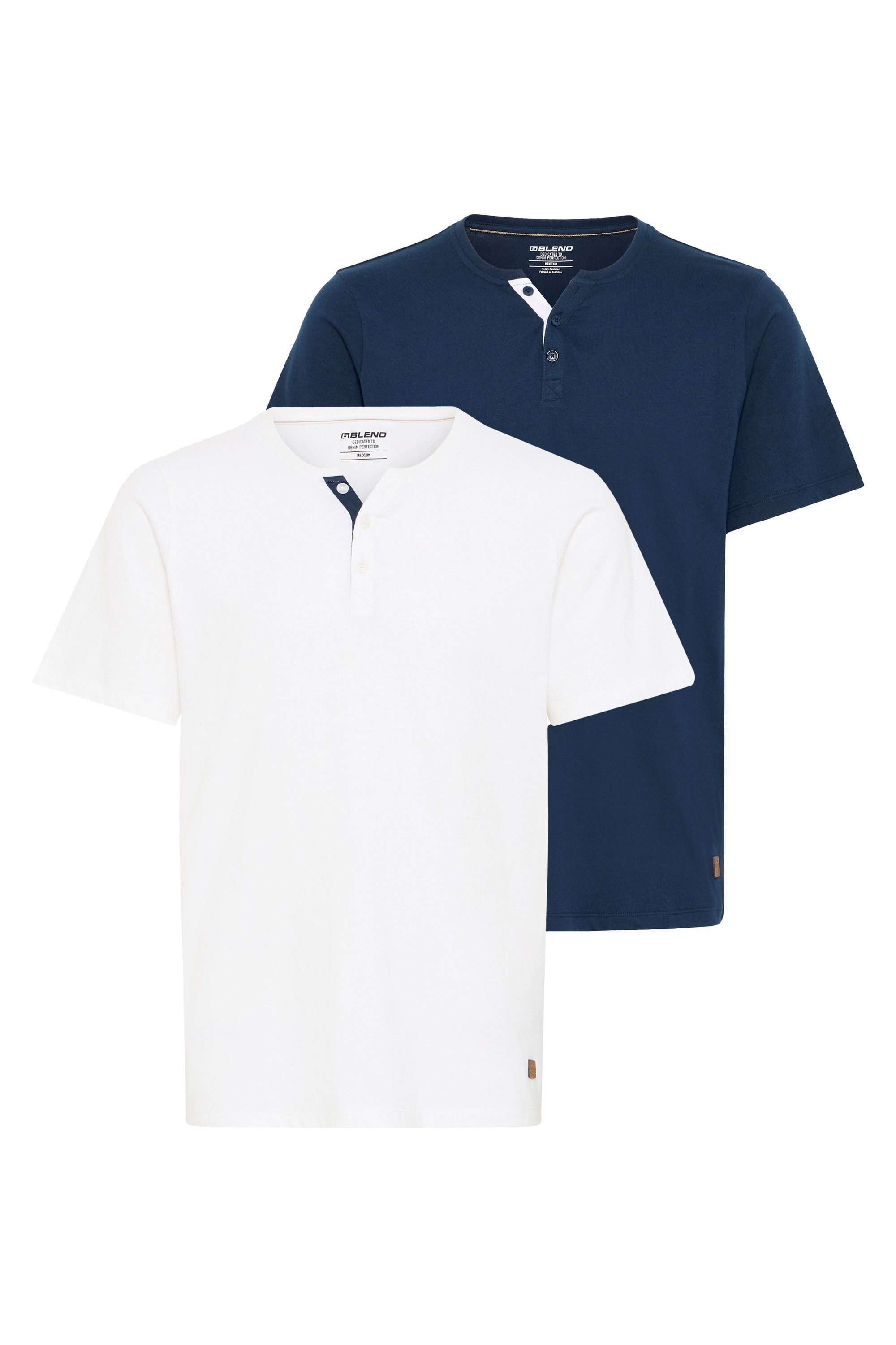 Blend T-Shirt BHHoley (2-tlg) Klassisches Grandad T-Shirt - 2er Pack
