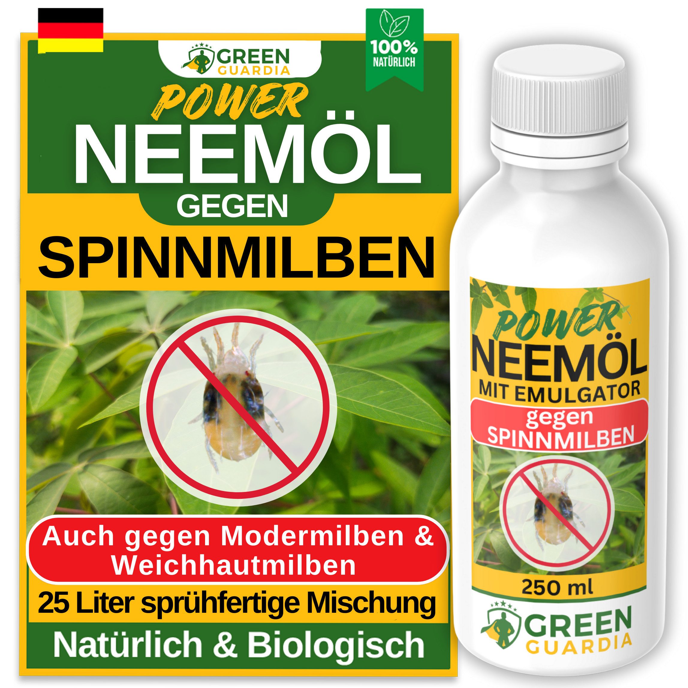 Insektenvernichter Power Neemöl gegen Spinnmilben - 250ml für 25l Mischung