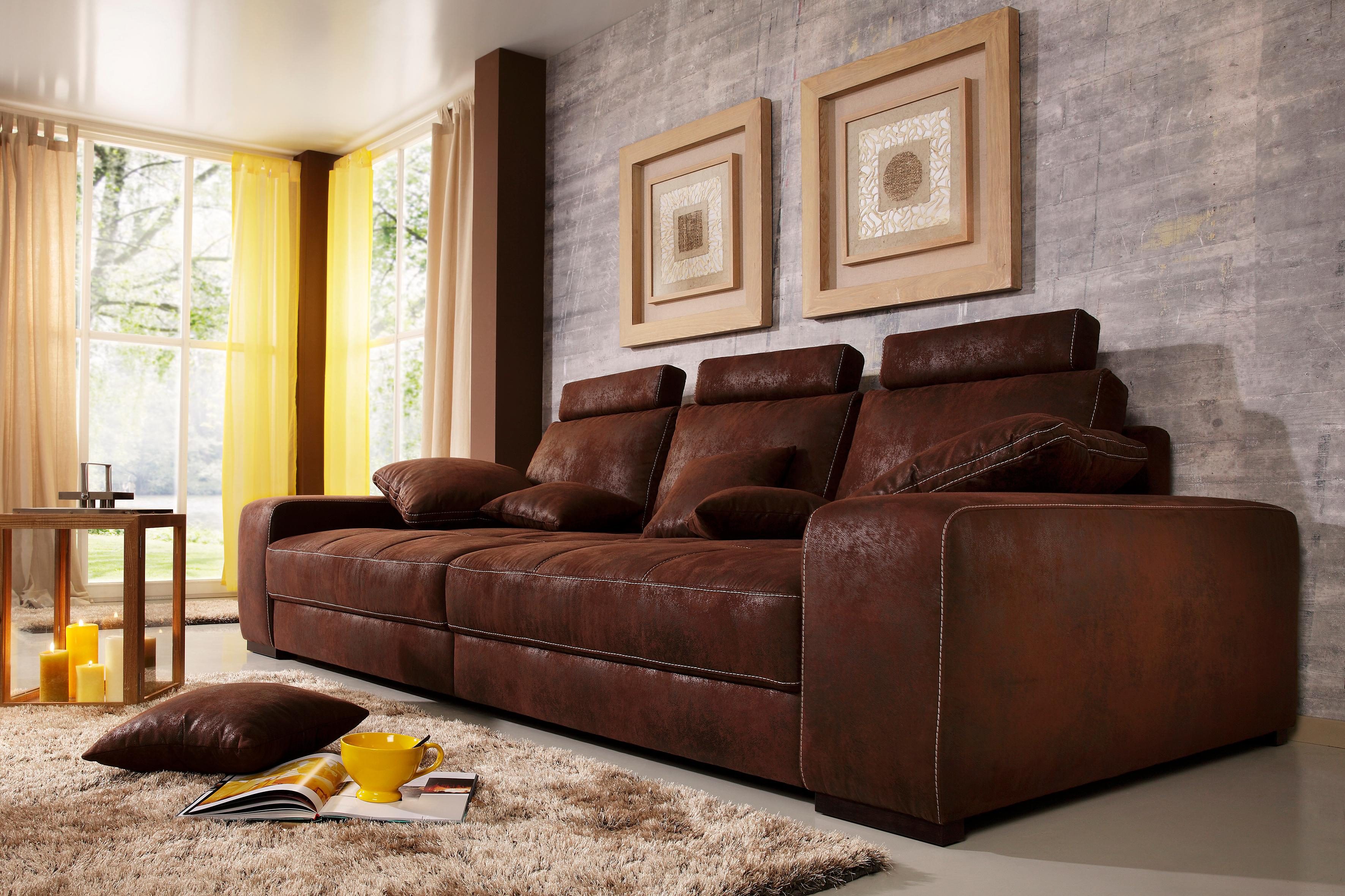 Premium collection by HOME AFFAIRE Big-Sofa DIABOLO in dunkelbraun Melrose 