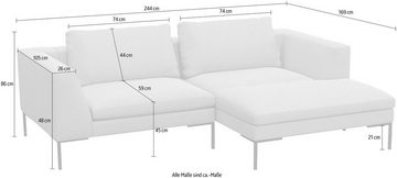 FLEXLUX Ecksofa Loano, modernes Sofa, frei im Raum stellbar, lose Kissen, Kaltschaum im Sitz