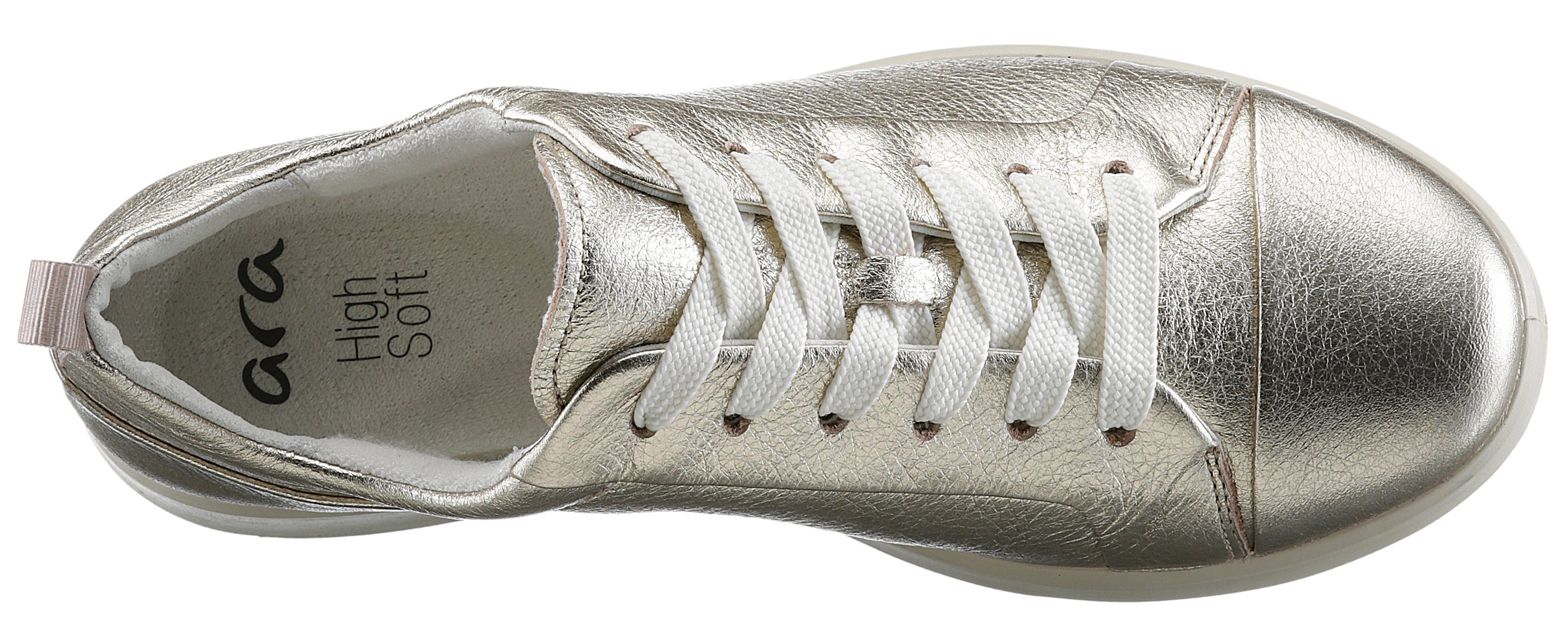 Ara ROMA Sneaker High platinfarben Soft mit G-Weite Fußbett