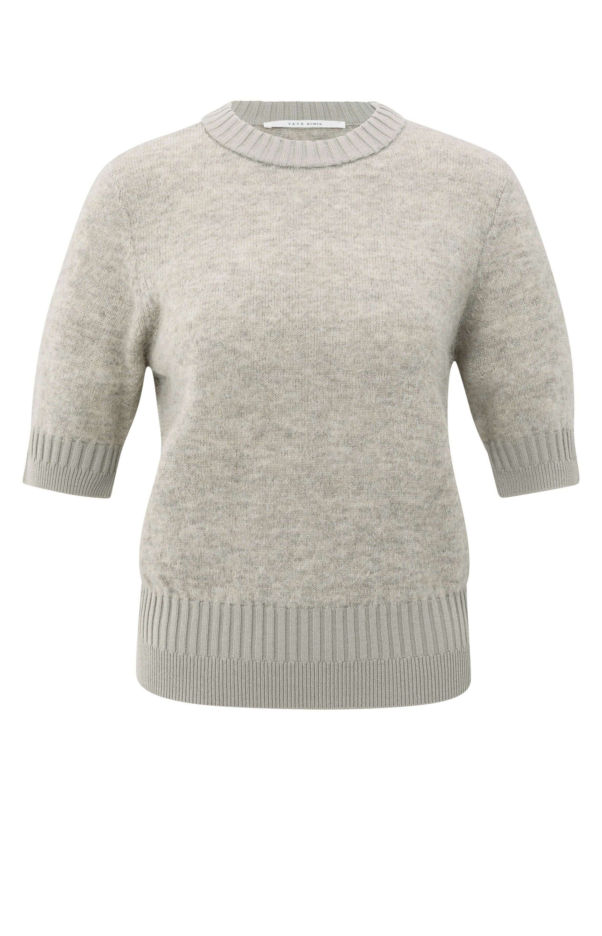 YAYA Sweatjacke Strickpullover mit Rippdetails günstig online kaufen